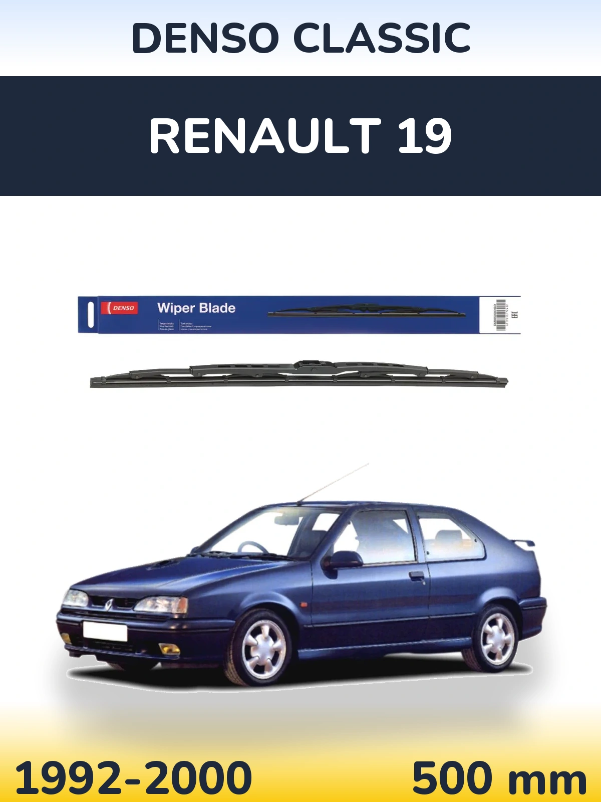 Задний дворник Denso Classic 500 мм для Renault 19 1992-2000