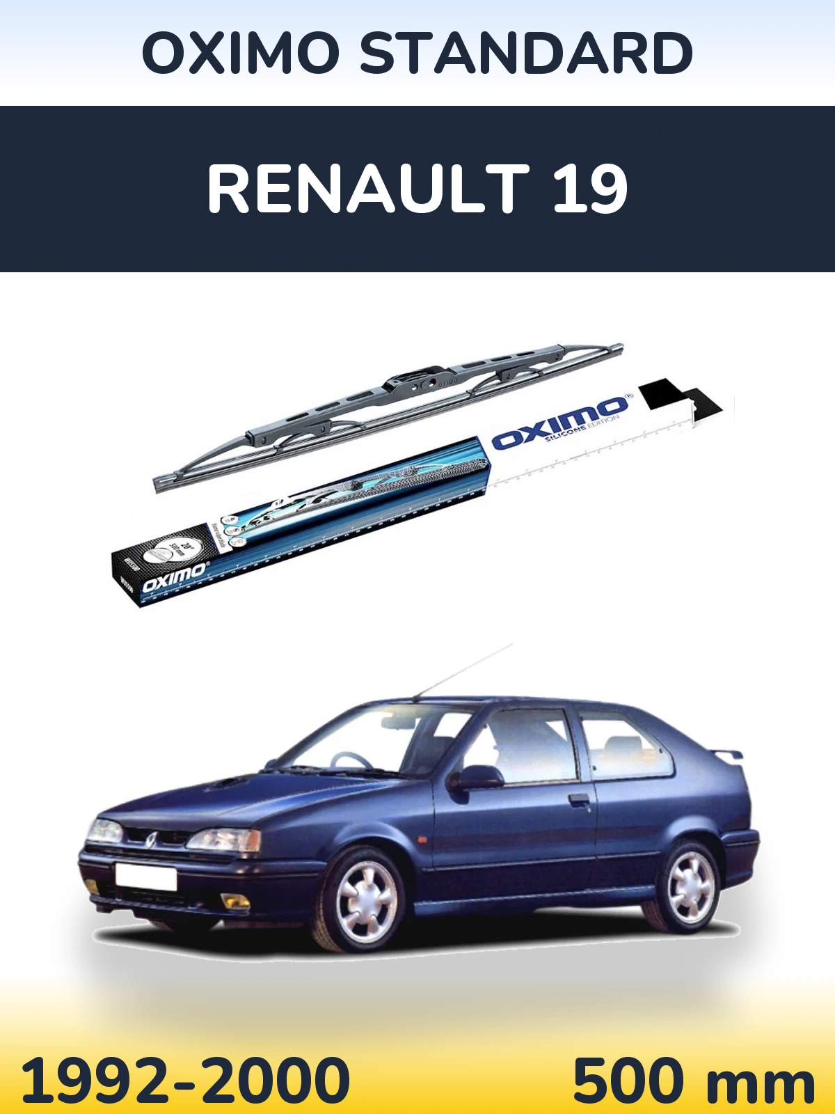 Задня щітка Oximo Standard 500 мм для Renault 19 1992-2000