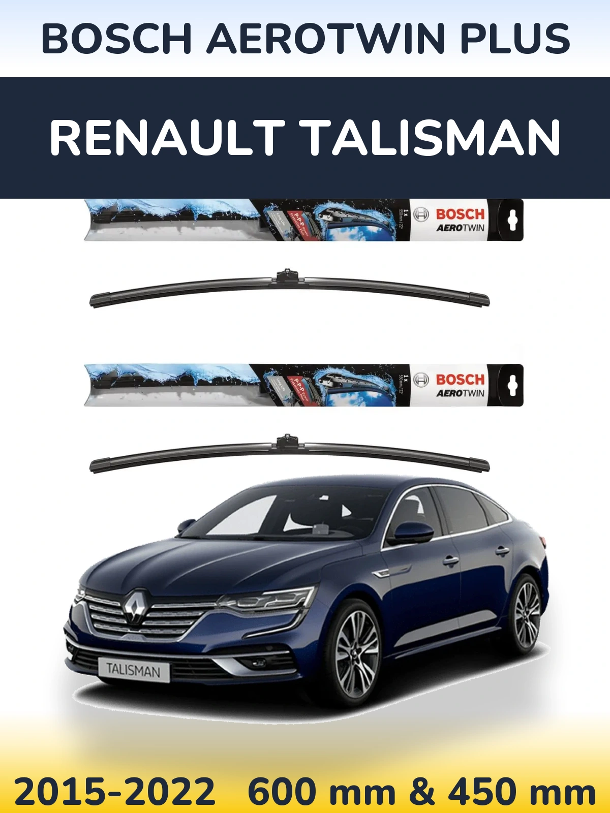 Komplet przednich wycieraczek BOSCH AeroTwin Plus 600 & 450 mm do Renault Talisman 2015-2022
