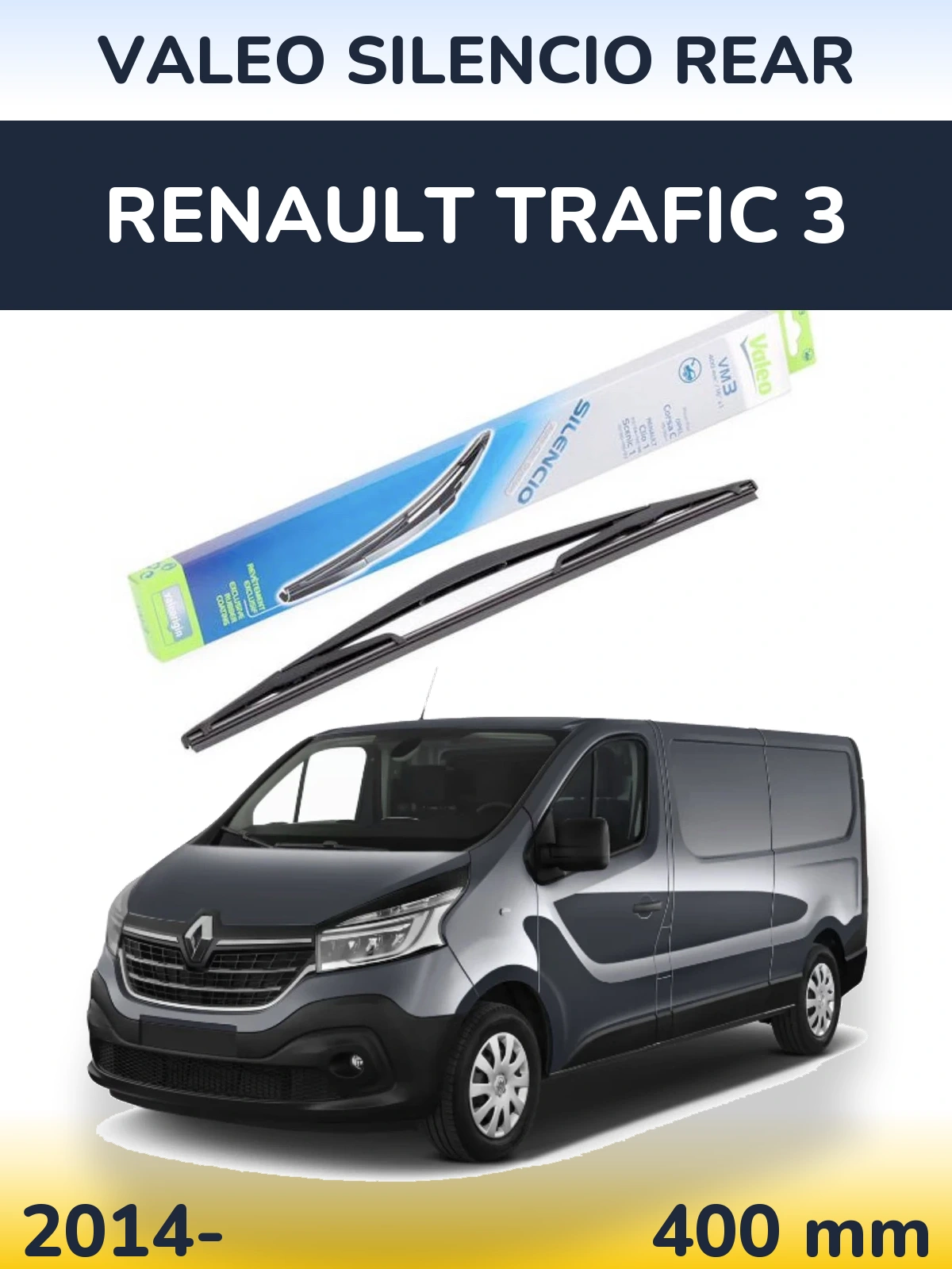 Rear wiper blade Valeo Silencio Rear 400 mm for Renault Trafic 3 2014-2026