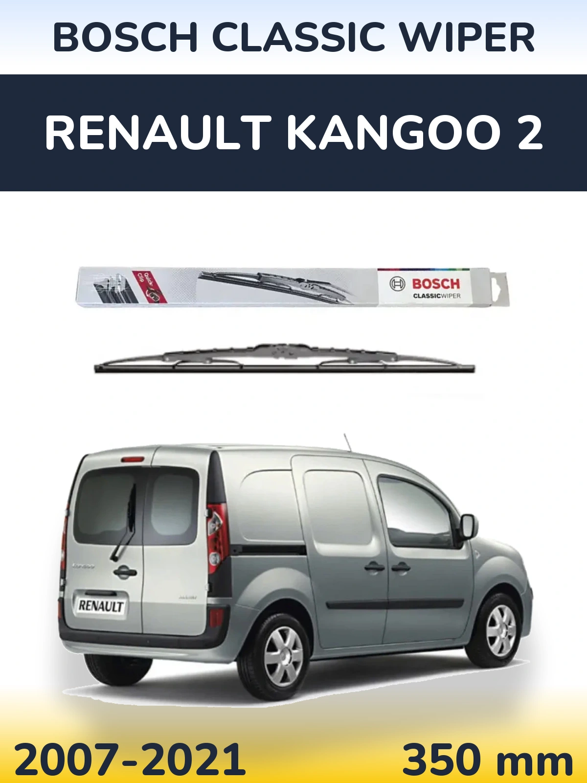 Rear wiper blade BOSCH Classic Wiper 340 mm for Renault Kangoo 2 2007-2021