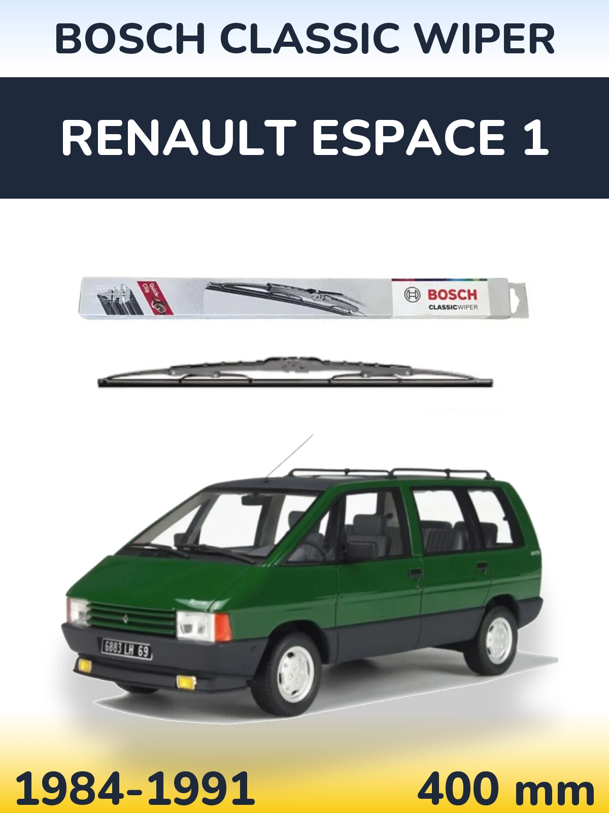 Задний дворник BOSCH Classic Wiper 400 мм для Renault Espace 1 1984-1991