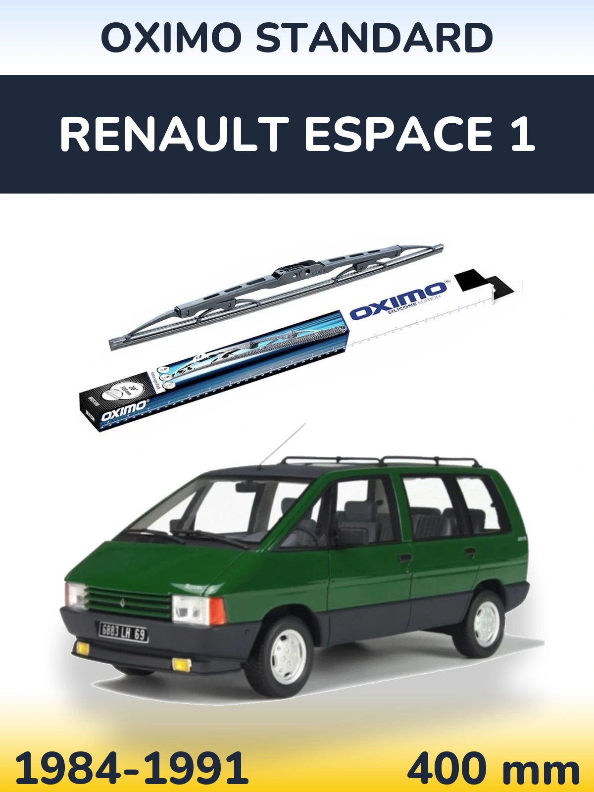 Задня щітка Oximo Standard 400 мм для Renault Espace 1 1984-1991