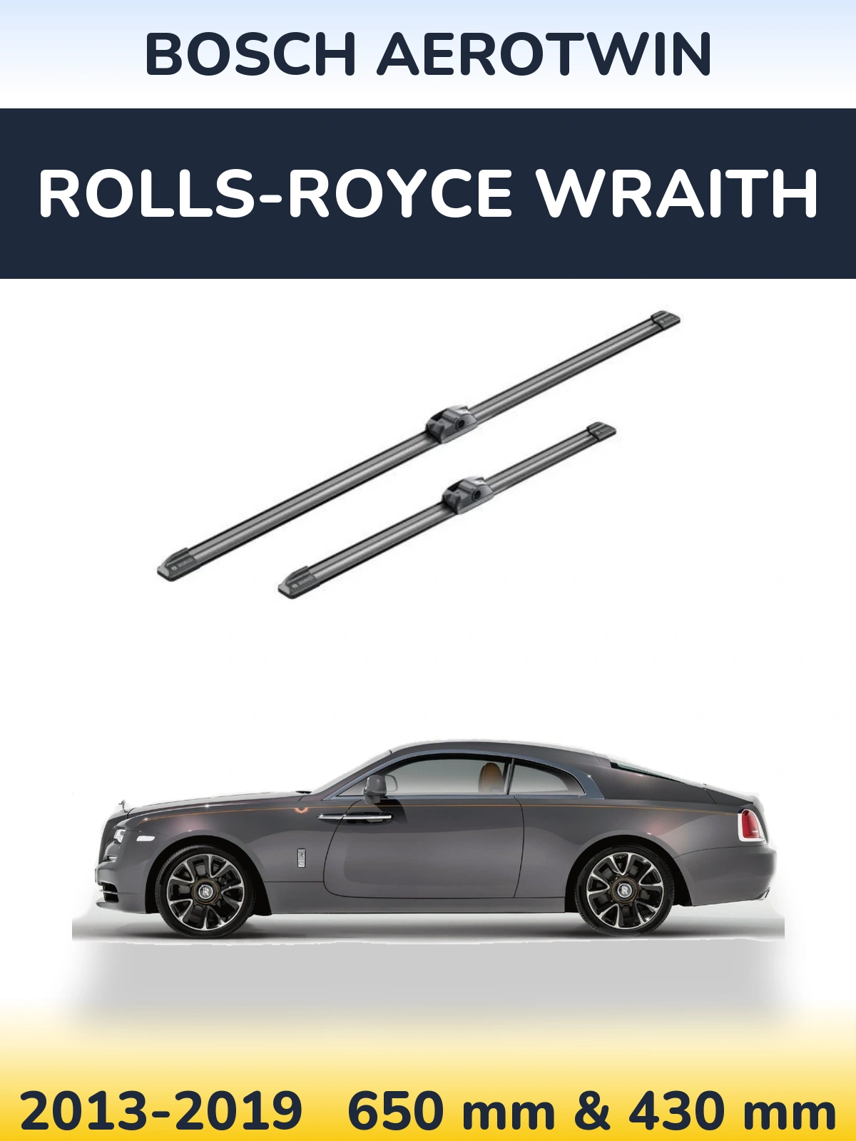 Комплект передніх щіток BOSCH AeroTwin 650 & 430 мм для Rolls-Royce Wraith 2013-2019