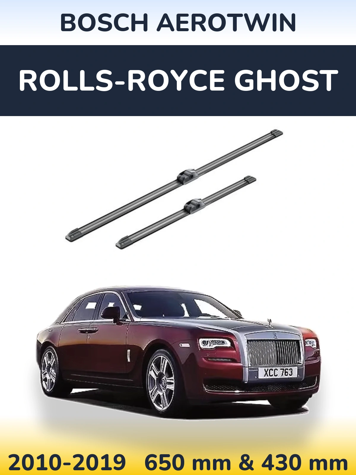 Komplet przednich wycieraczek BOSCH AeroTwin 650 & 430 mm do Rolls-Royce Ghost 2010-2019