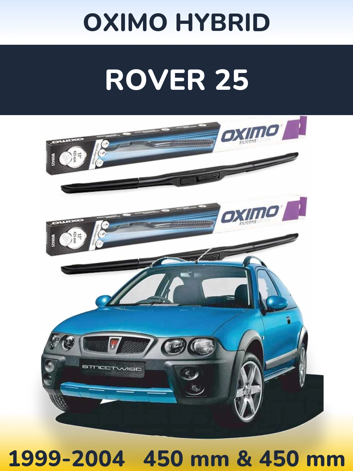 Комплект передніх щіток Oximo Hybrid 450 & 450 мм для Rover 25 1999-2004