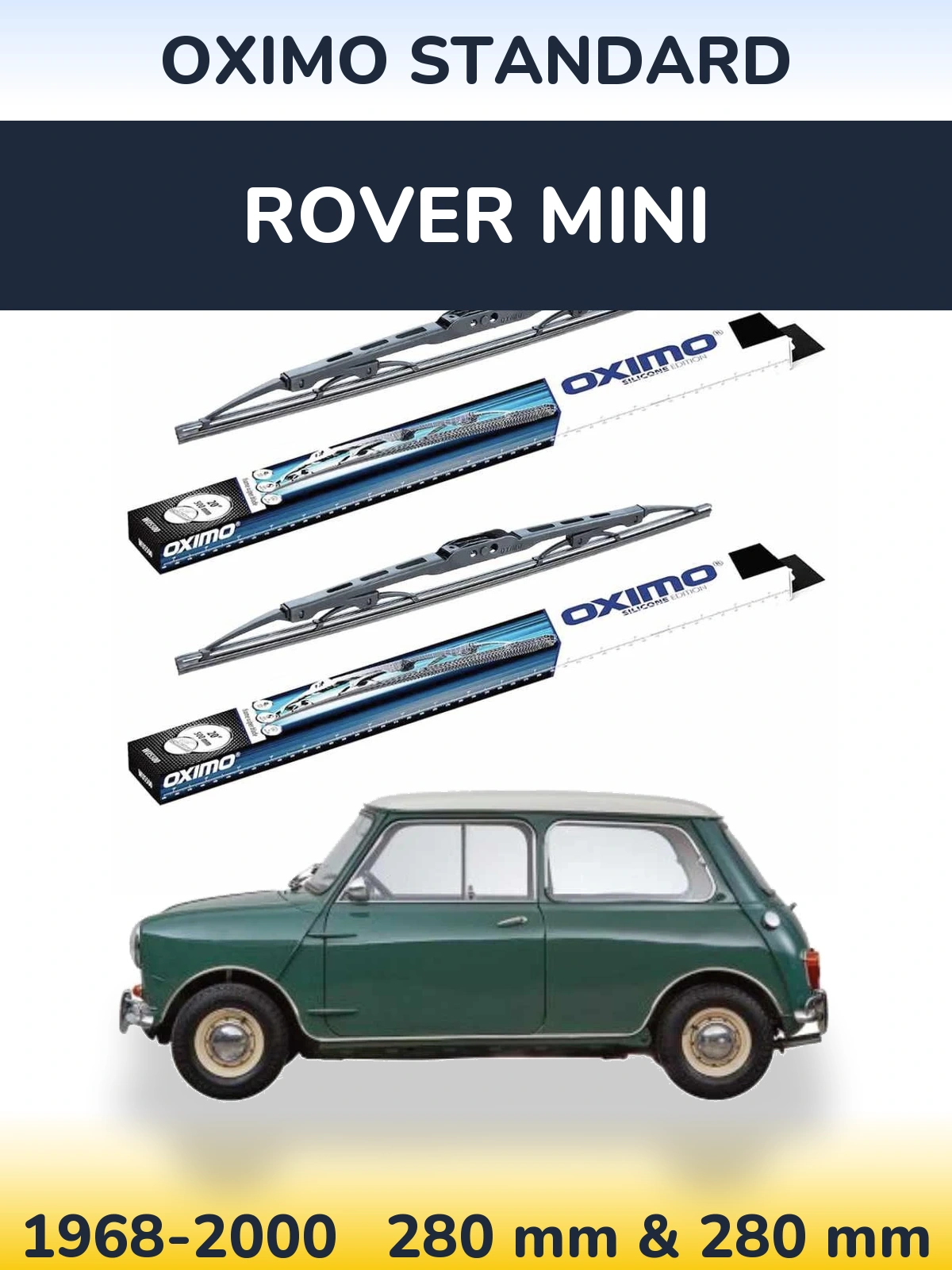 Komplet przednich wycieraczek Oximo Standard 275 & 275 mm do Rover Mini 1968-2000