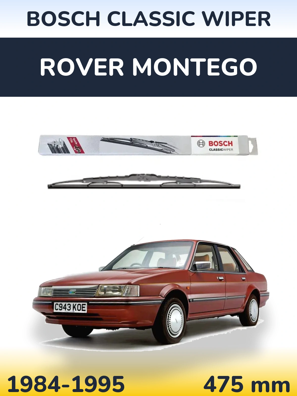 Tylna wycieraczka BOSCH Classic Wiper 475 mm do Rover Montego 1984-1995
