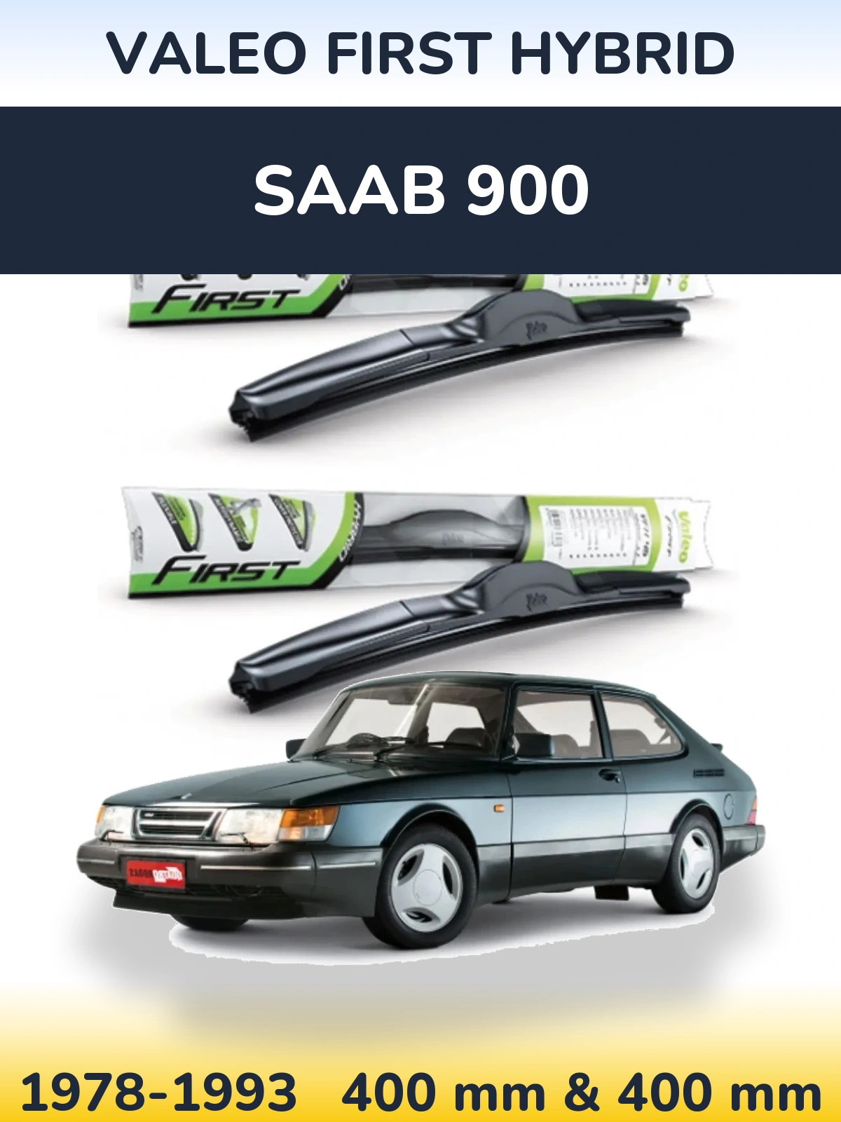 Комплект передних дворников Valeo First Hybrid 400 & 400 мм для SAAB 900 1978-1993