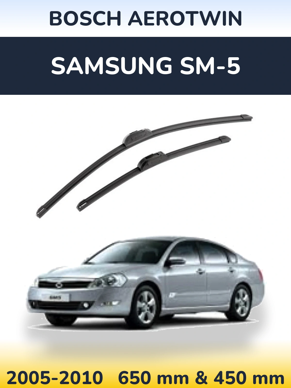 Комплект передних дворников BOSCH AeroTwin 650 & 450 мм для Samsung SM-5 2005-2010