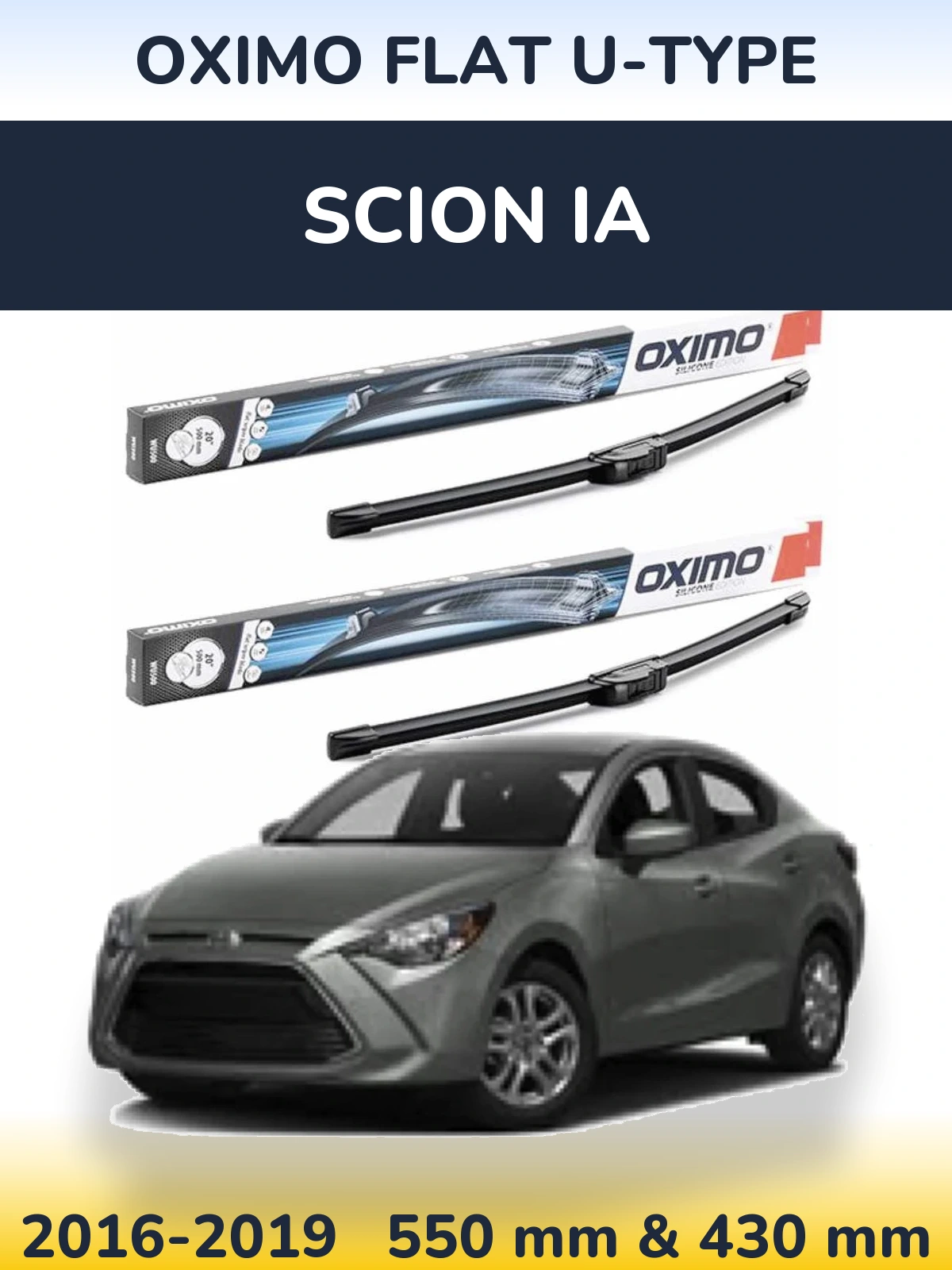 Комплект передніх щіток Oximo Flat U-type 550 & 430 мм для Scion iA 2016-2019