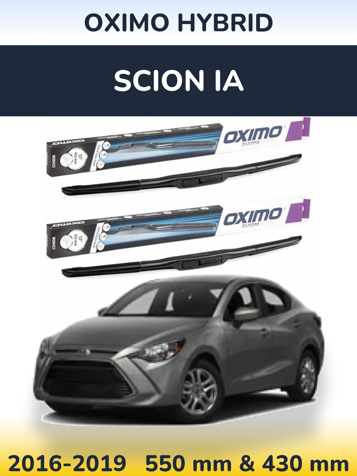 Комплект передніх щіток Oximo Hybrid 550 & 430 мм для Scion iA 2016-2019