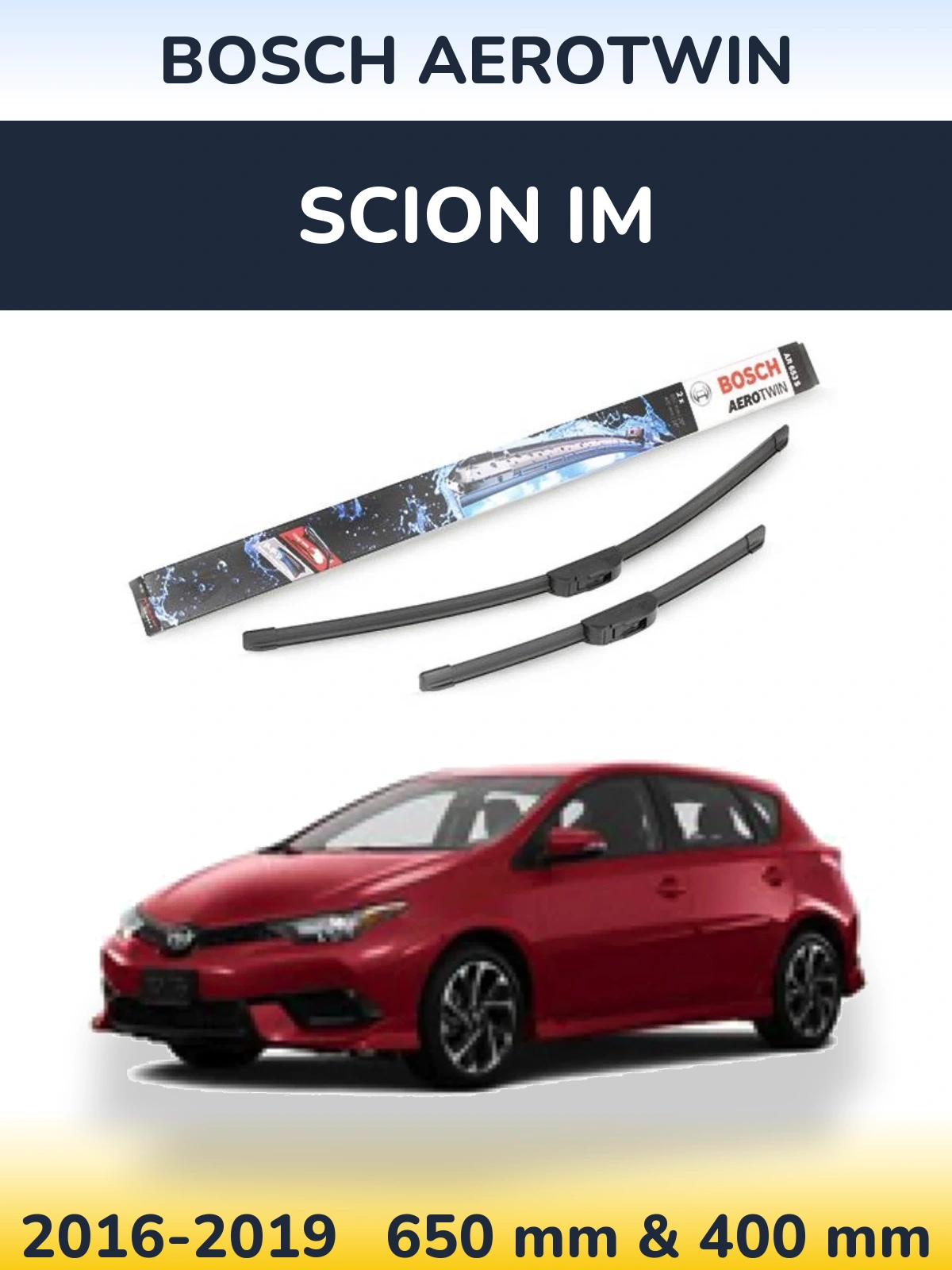 Komplet przednich wycieraczek BOSCH AeroTwin 650 & 400 mm do Scion iM 2016-2019