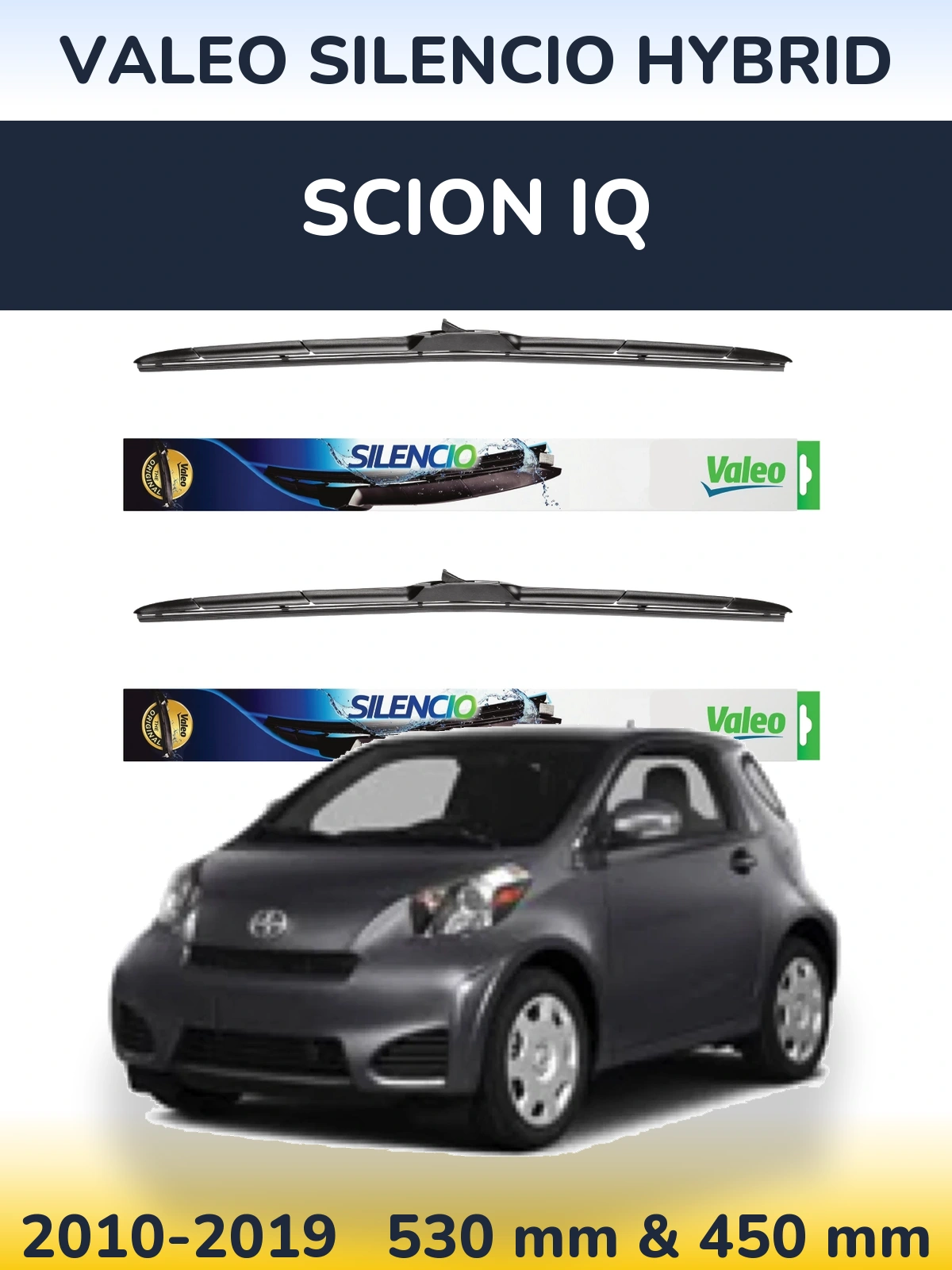 Комплект передніх щіток Valeo Silencio Hybrid 530 & 450 мм для Scion iQ 2010-2019