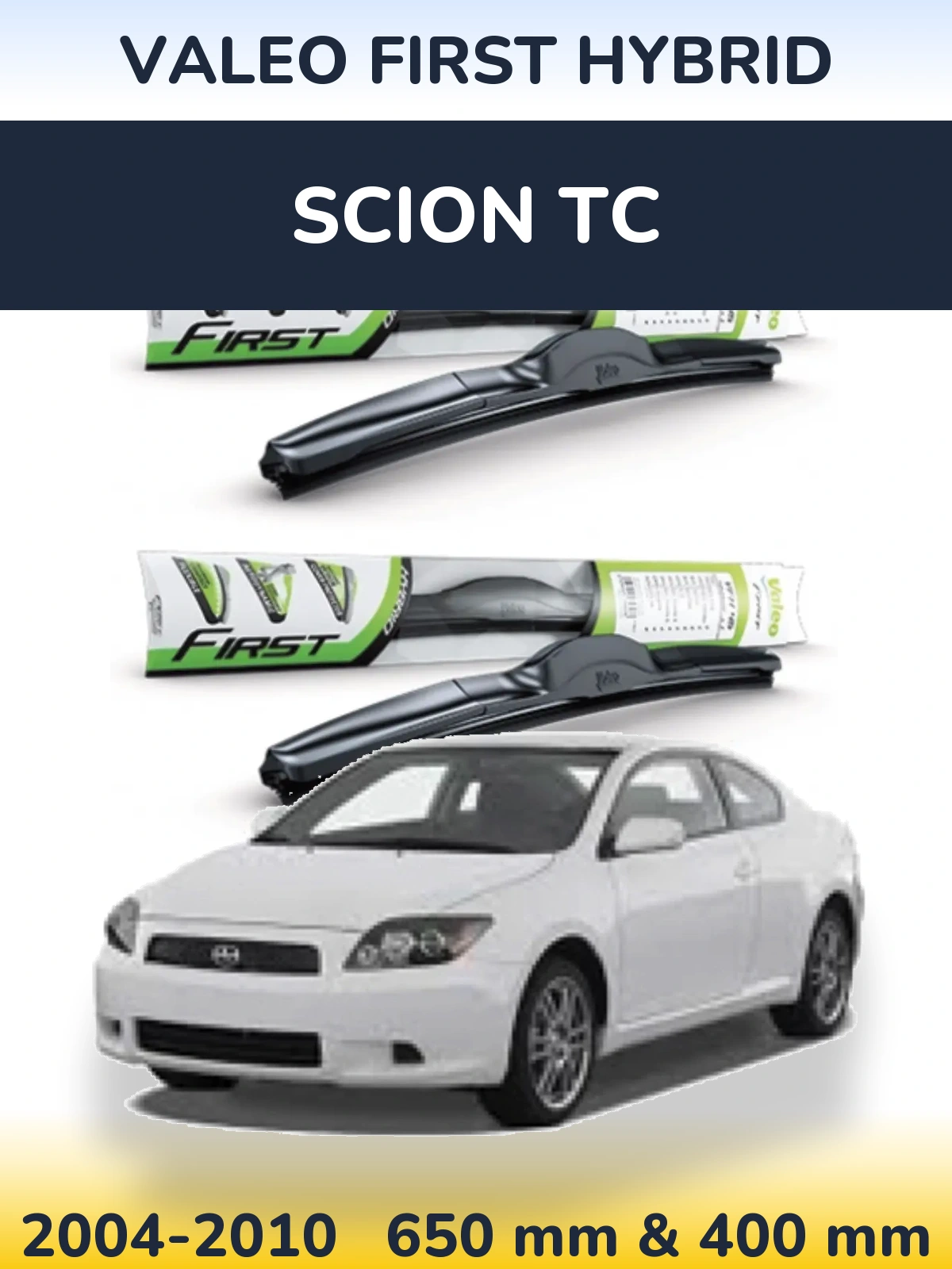 Комплект передних дворников Valeo First Hybrid 650 & 400 мм для Scion tC 2004-2010