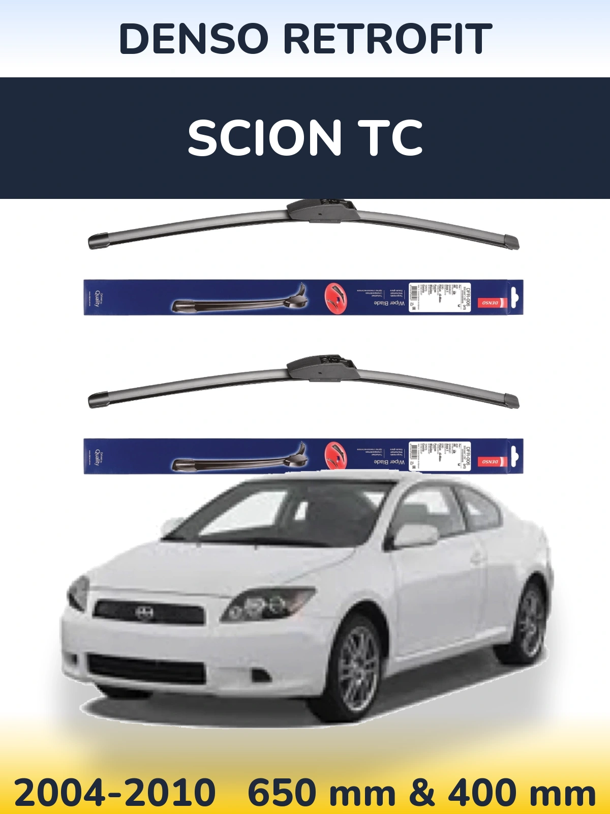 Комплект передних дворников Denso Retrofit 650 & 400 мм для Scion tC 2004-2010