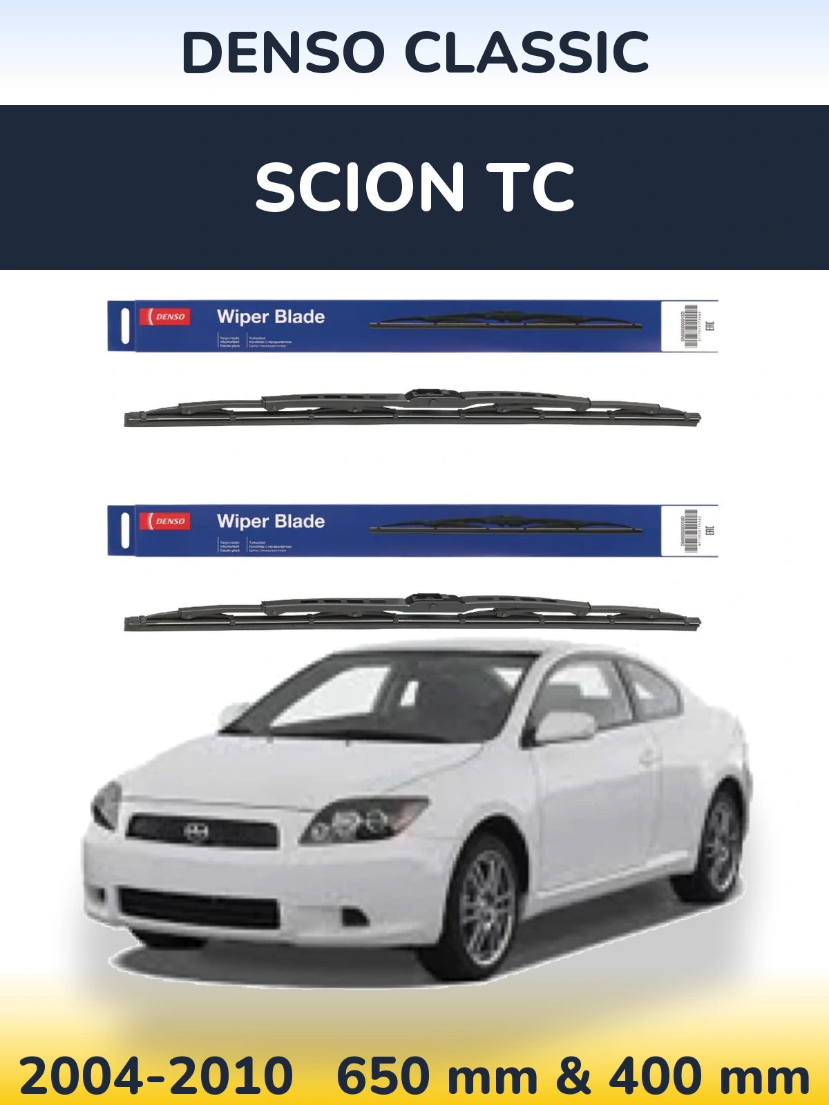 Комплект передніх щіток Denso Classic 650 & 400 мм для Scion tC 2004-2010