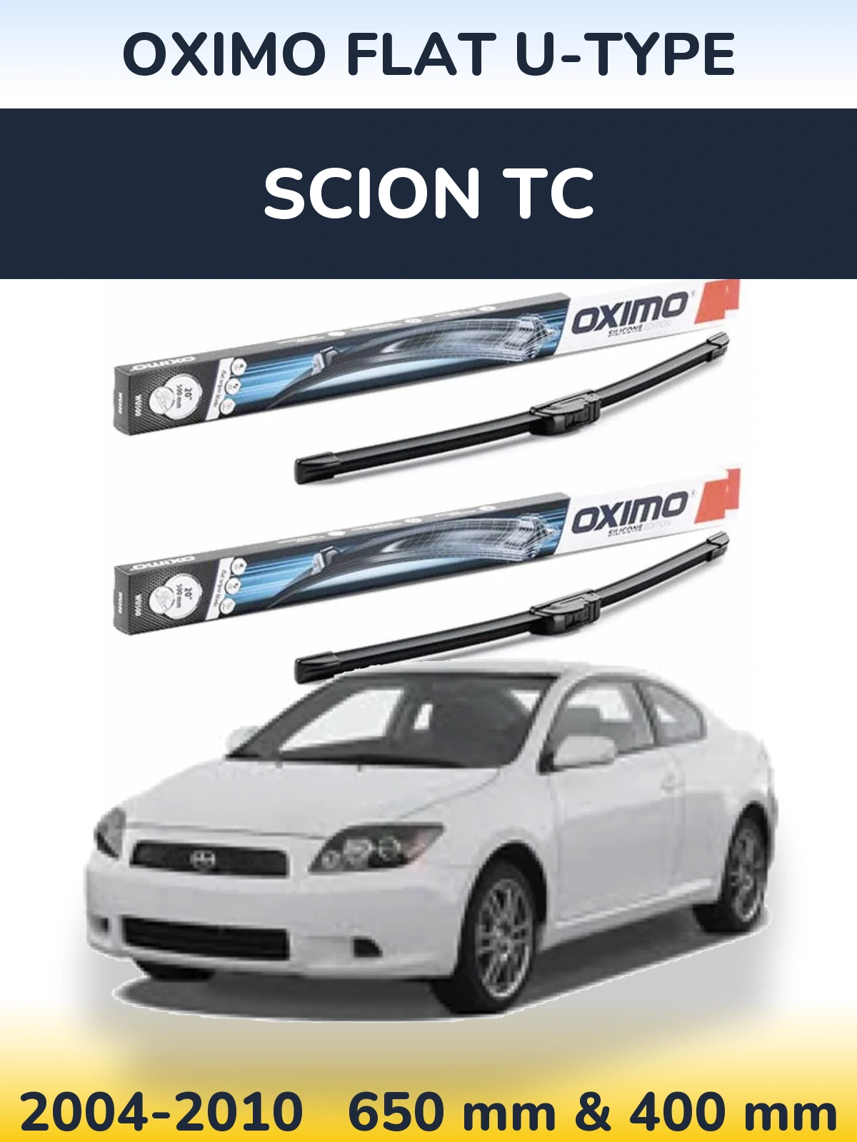 Комплект передних дворников Oximo Flat U-type 650 & 400 мм для Scion tC 2004-2010