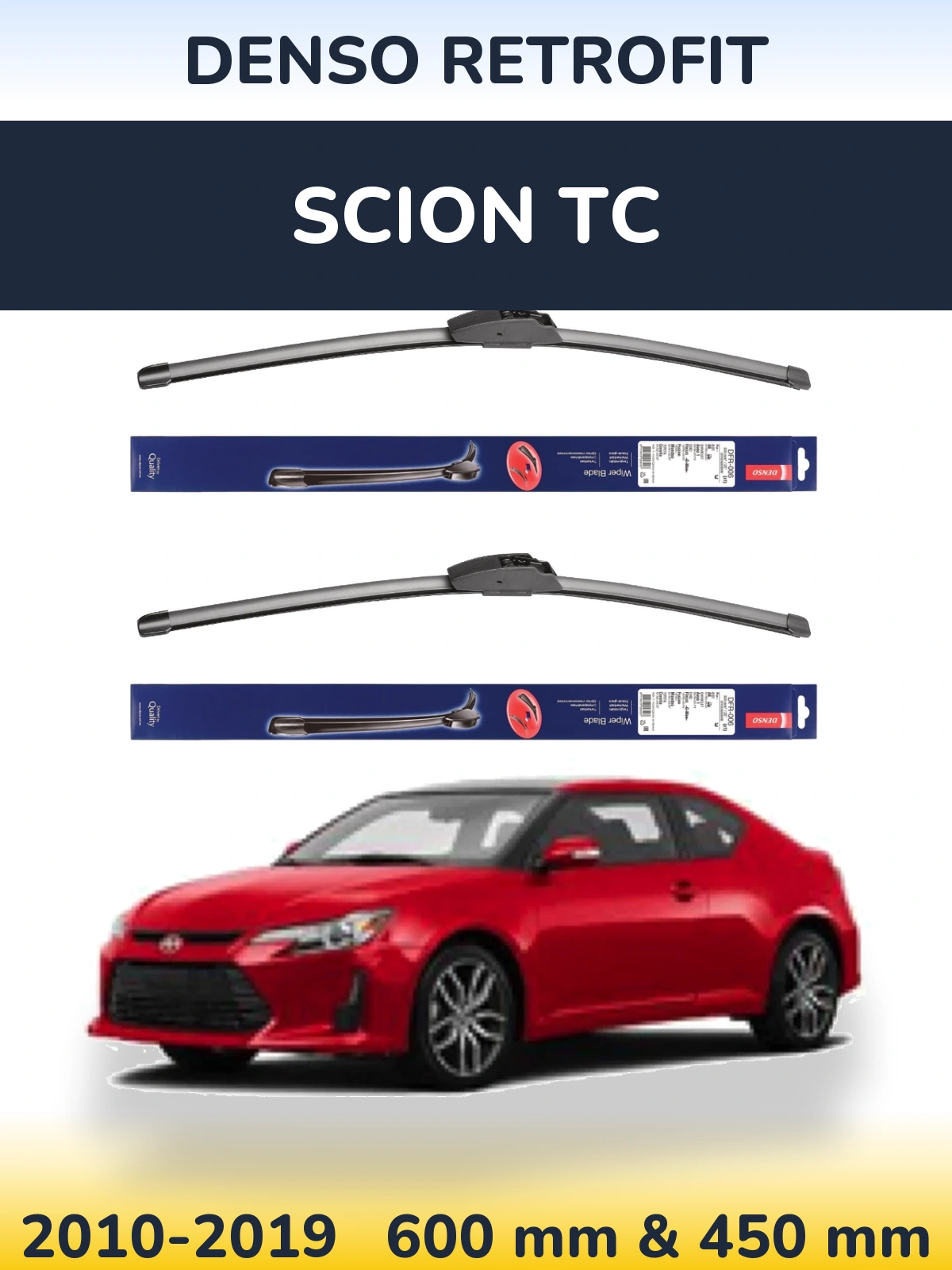 Комплект передних дворников Denso Retrofit 600 & 450 мм для Scion tC 2010-2019