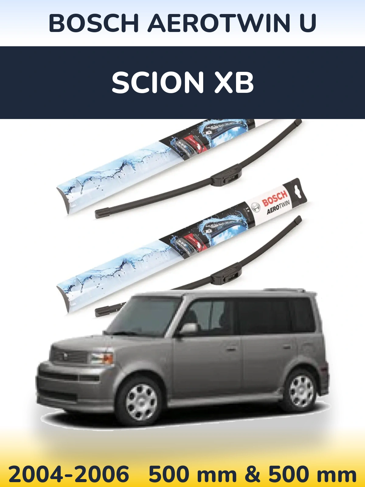 Комплект передних дворников BOSCH AeroTwin U 500 & 500 мм для Scion xB 2004-2006