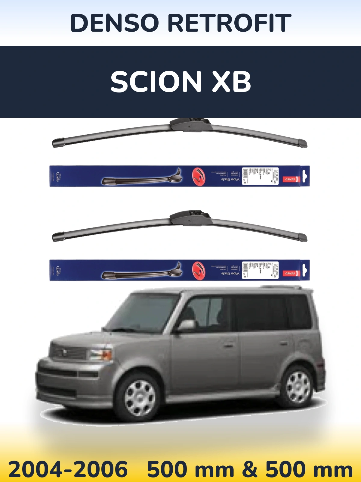 Комплект передних дворников Denso Retrofit 500 & 500 мм для Scion xB 2004-2006