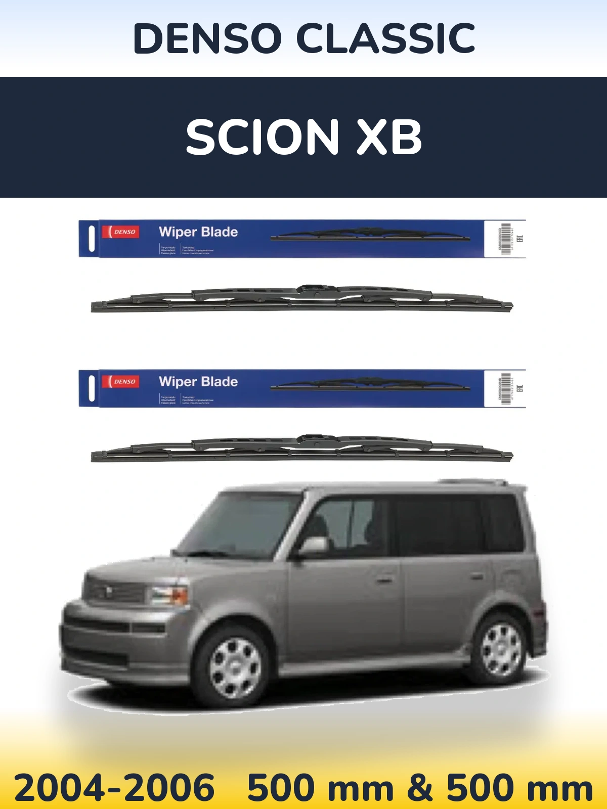 Комплект передних дворников Denso Classic 500 & 500 мм для Scion xB 2004-2006