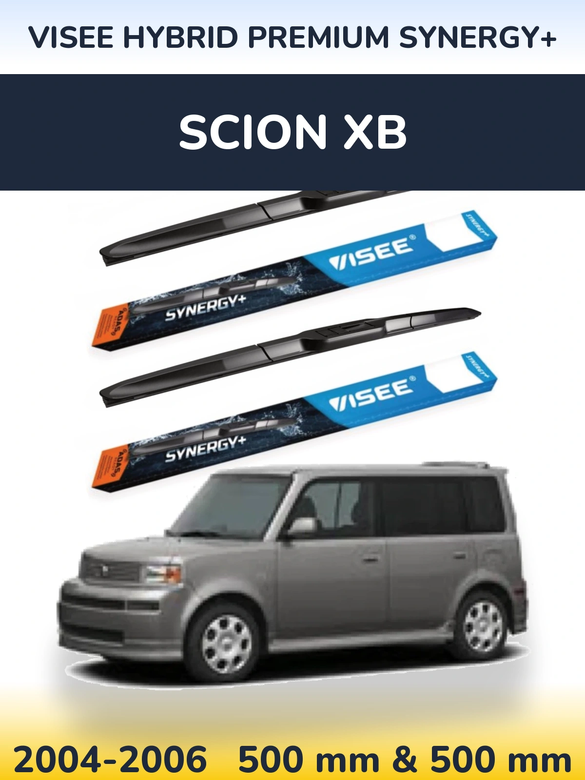 Komplet przednich wycieraczek VISEE HYBRID PREMIUM SYNERGY+ 500 & 500 mm do Scion xB 2004-2006