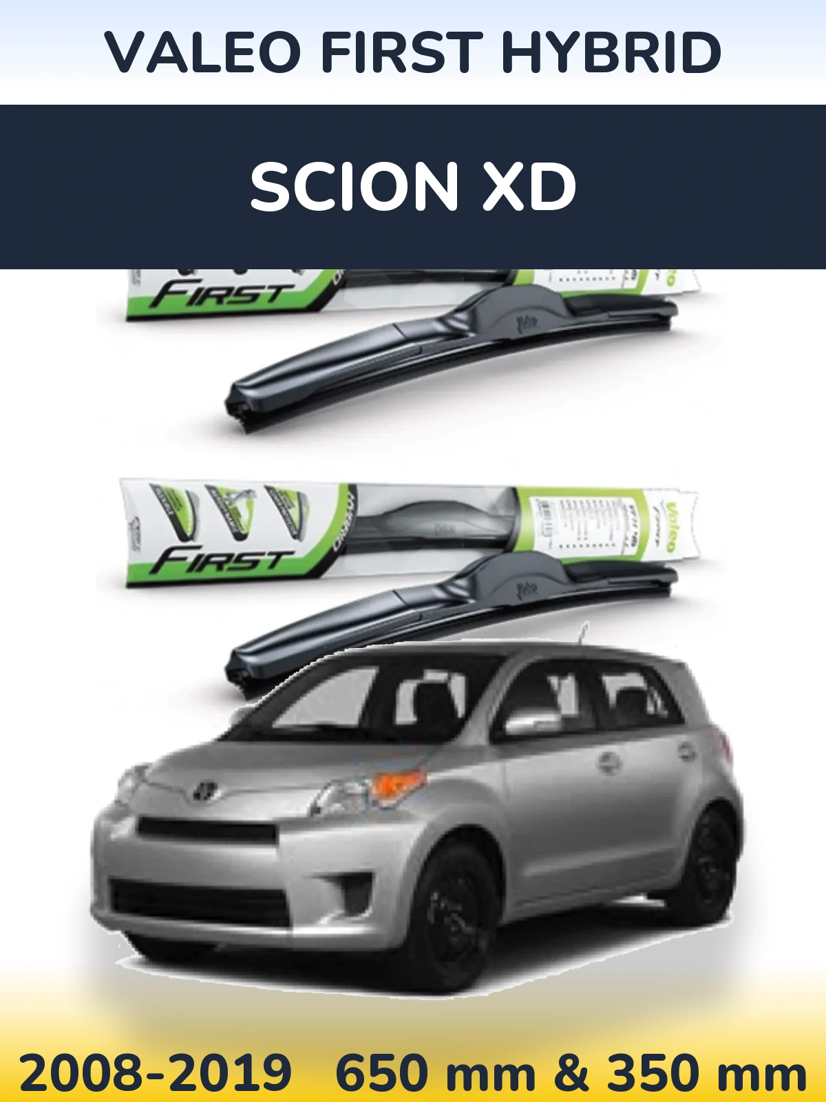 Комплект передних дворников Valeo First Hybrid 650 & 350 мм для Scion xD 2008-2019
