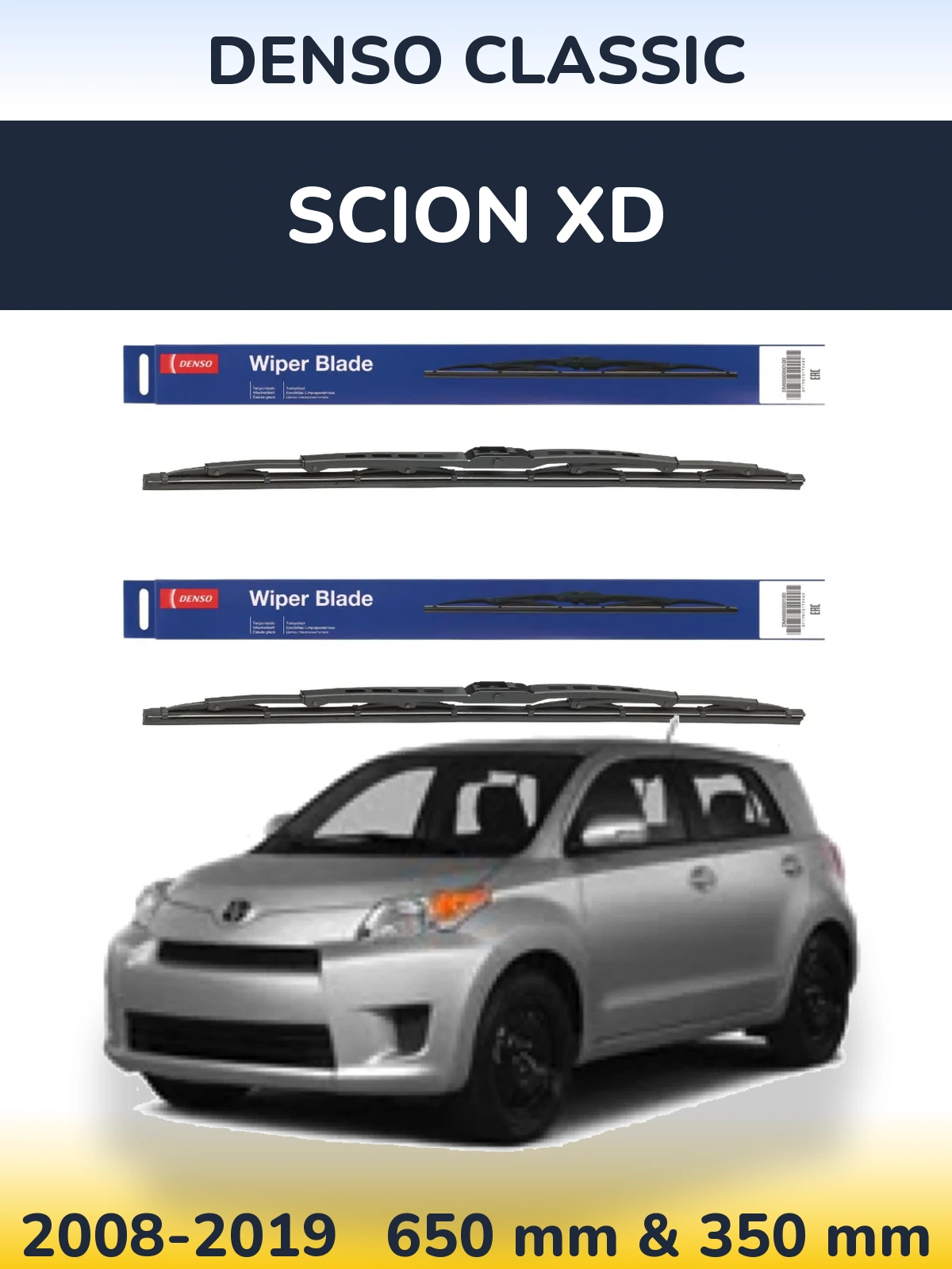 Комплект передніх щіток Denso Classic 650 & 350 мм для Scion xD 2008-2019