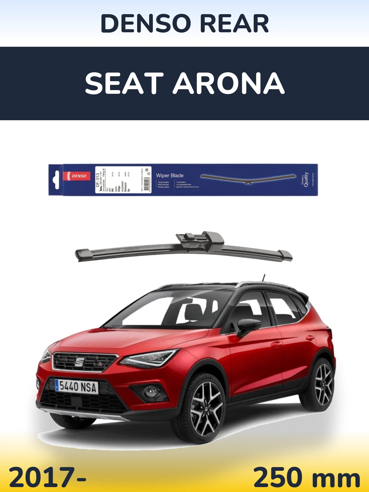 Задний дворник Denso Rear 250 мм для SEAT Arona 2017-2026