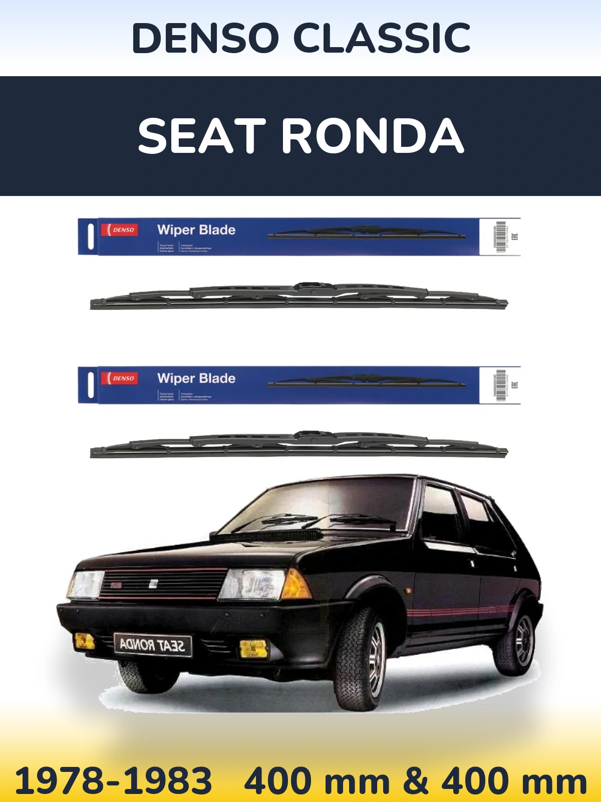 Комплект передніх щіток Denso Classic 400 & 400 мм для SEAT Ronda 1978-1983