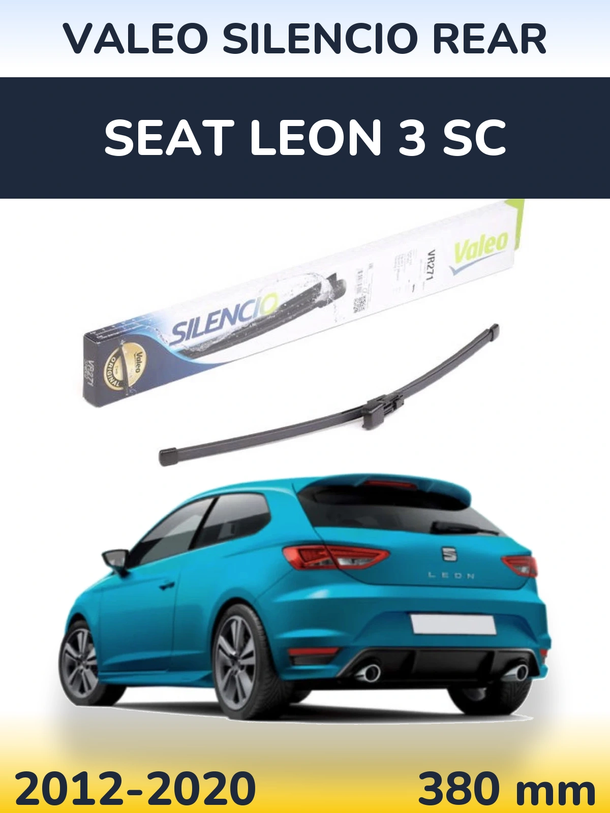 Задний дворник Valeo Silencio Rear 380 мм для SEAT Leon 3 SC 2012-2020