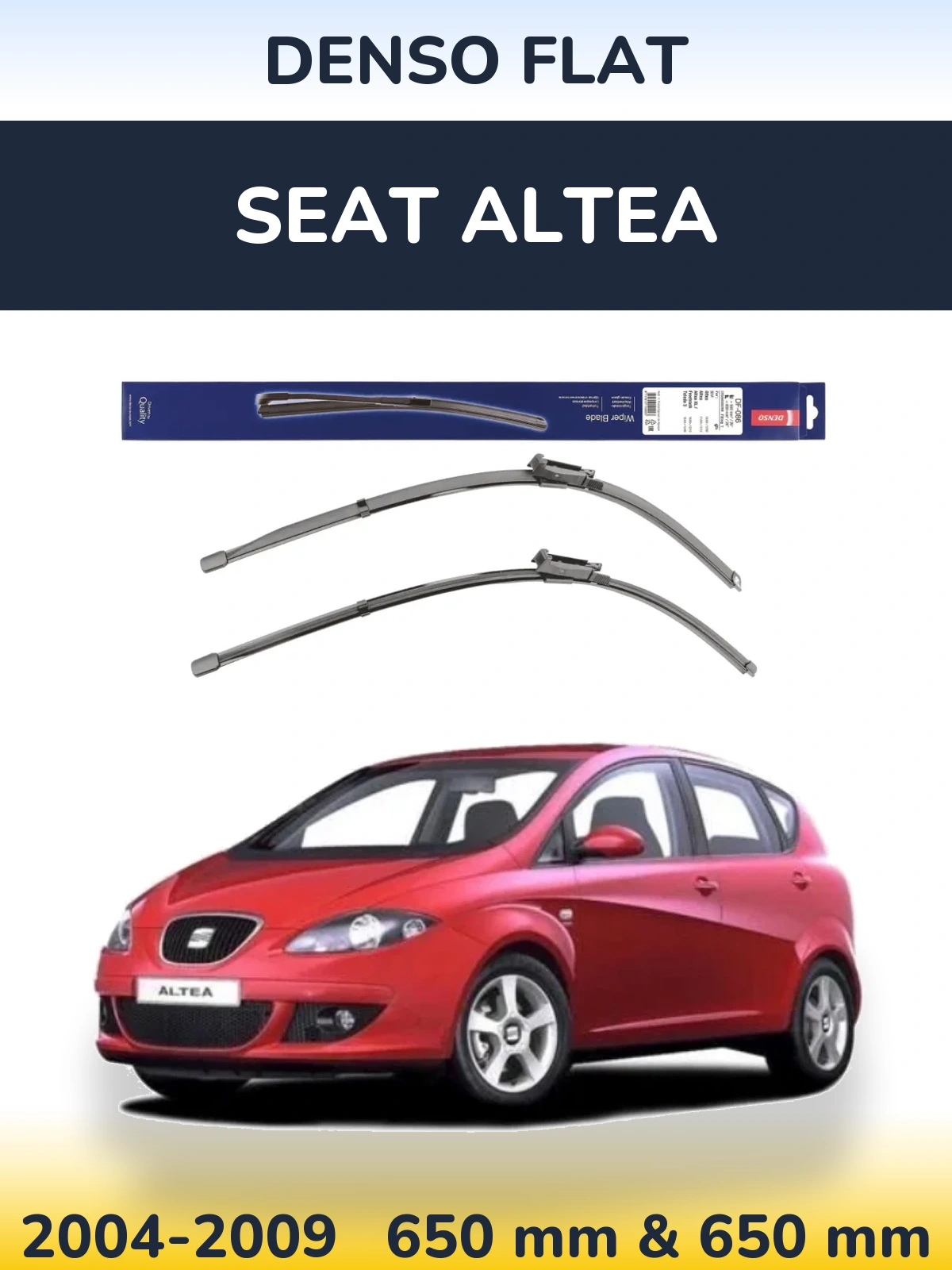 Комплект передних дворников Denso Flat 650 & 650 мм для SEAT Altea 2004-2009