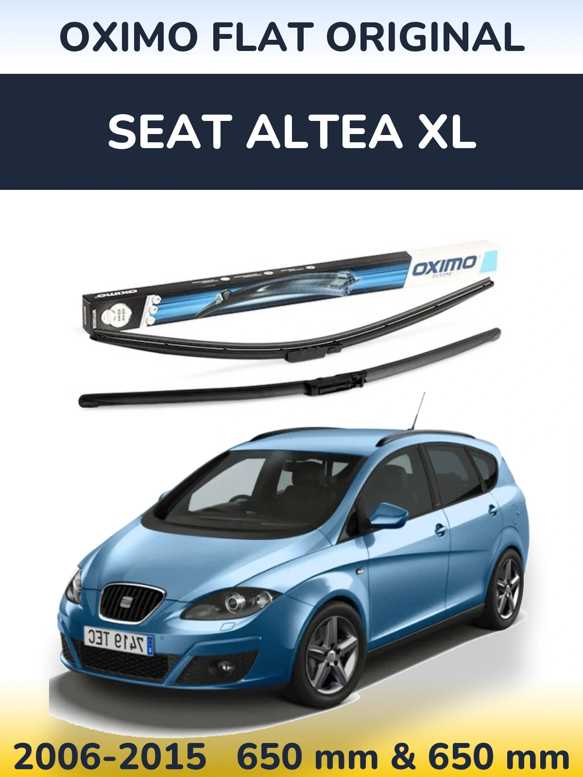Комплект передних дворников Oximo Flat Original 650 & 650 мм для SEAT Altea XL 2006-2015