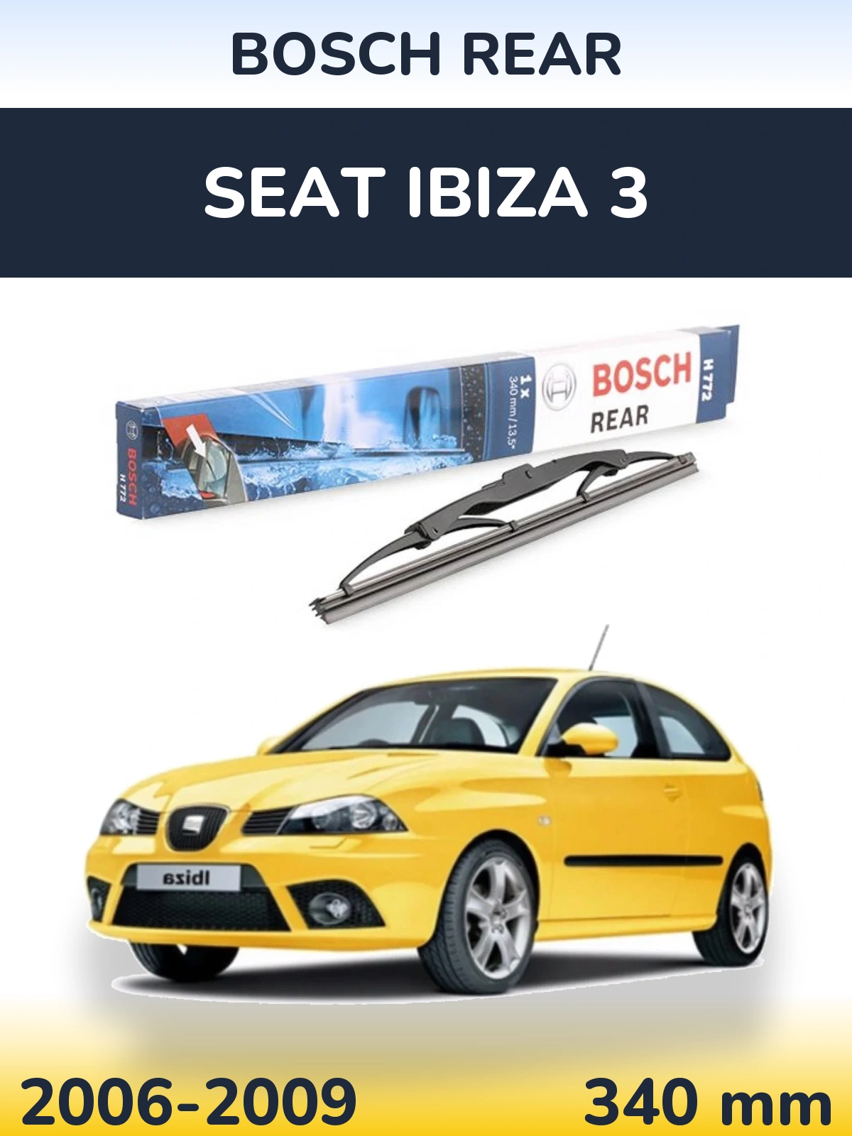 Задний дворник BOSCH Rear 340 мм для SEAT Ibiza 3 2006-2009