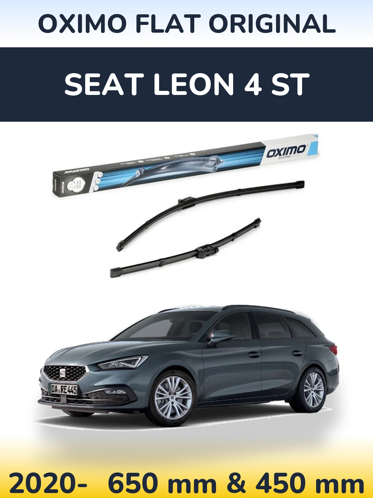 Komplet przednich wycieraczek Oximo Flat Original 650 & 450 mm do SEAT Leon 4 ST 2020-2026