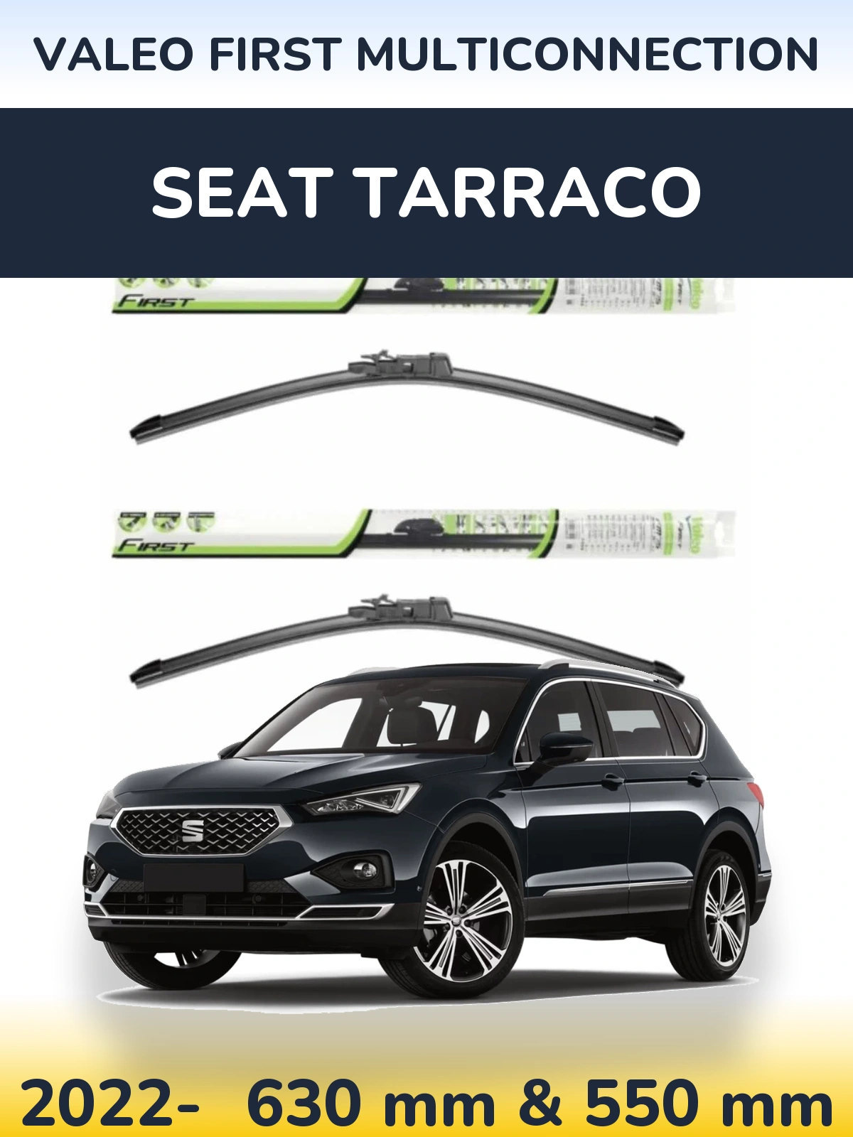 Komplet przednich wycieraczek Valeo First MultiConnection 600 & 550 mm do SEAT Tarraco 2022-2026