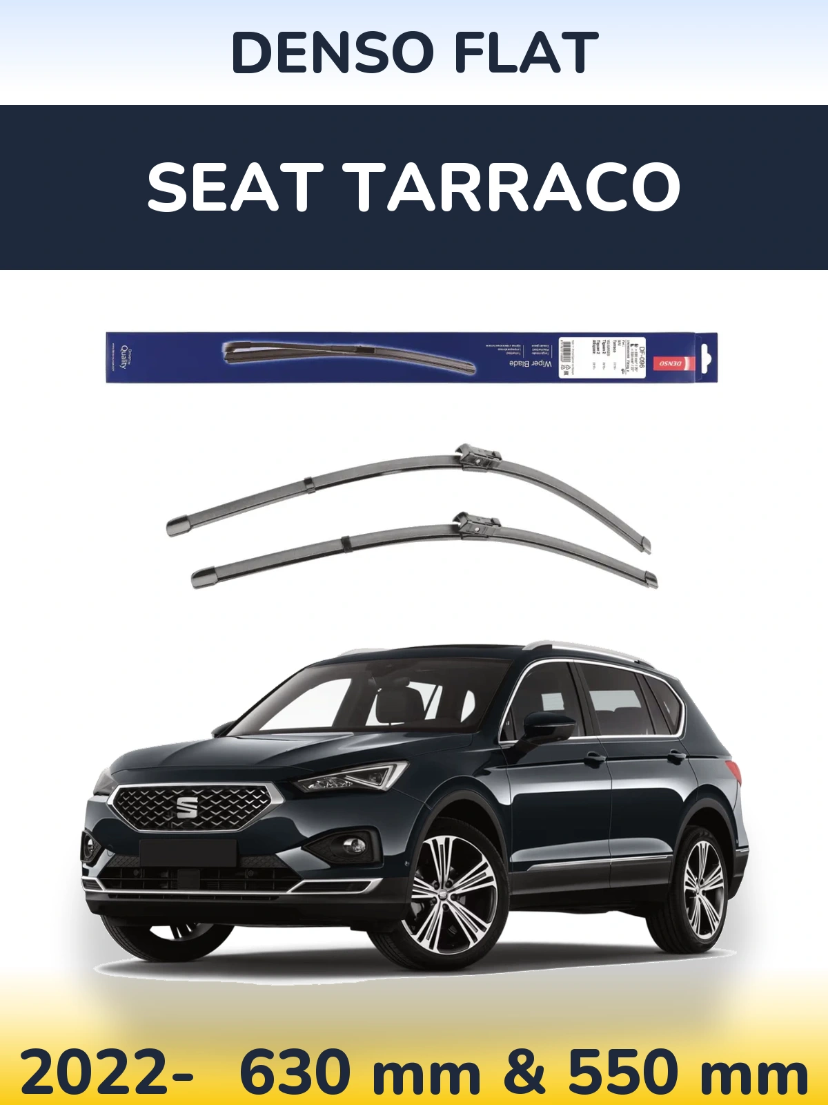 Komplet przednich wycieraczek Denso Flat 630 & 550 mm do SEAT Tarraco 2022-2026