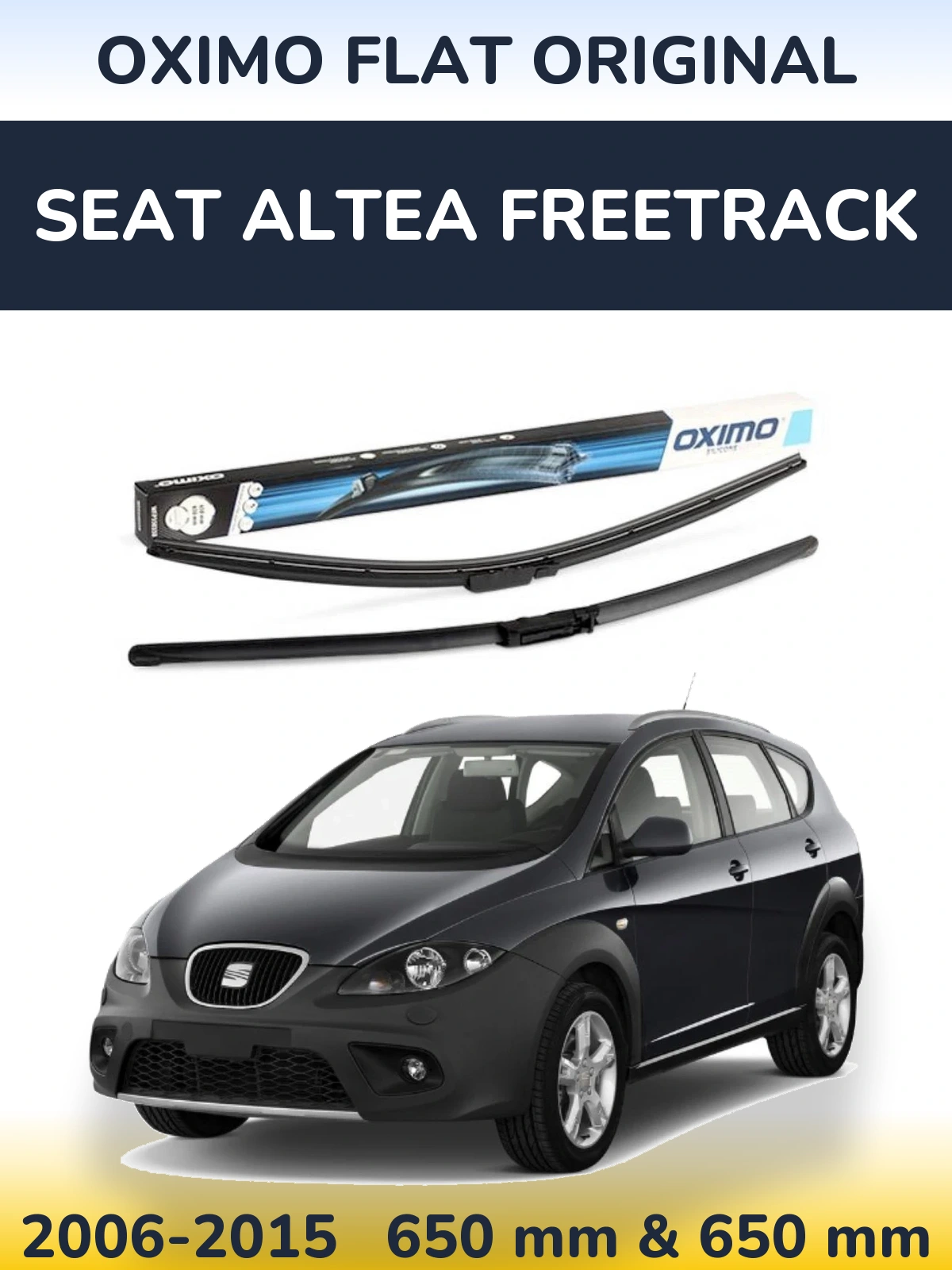 Комплект передних дворников Oximo Flat Original 650 & 650 мм для SEAT Altea Freetrack 2006-2015