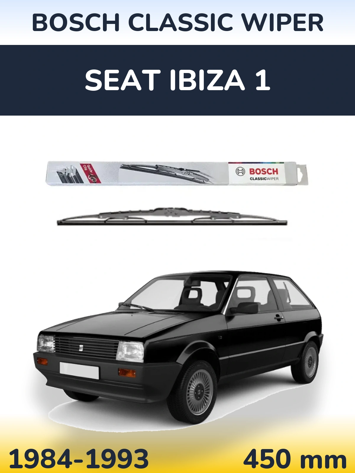 Передний дворник BOSCH Classic Wiper 450 мм для SEAT Ibiza 1 1984-1993