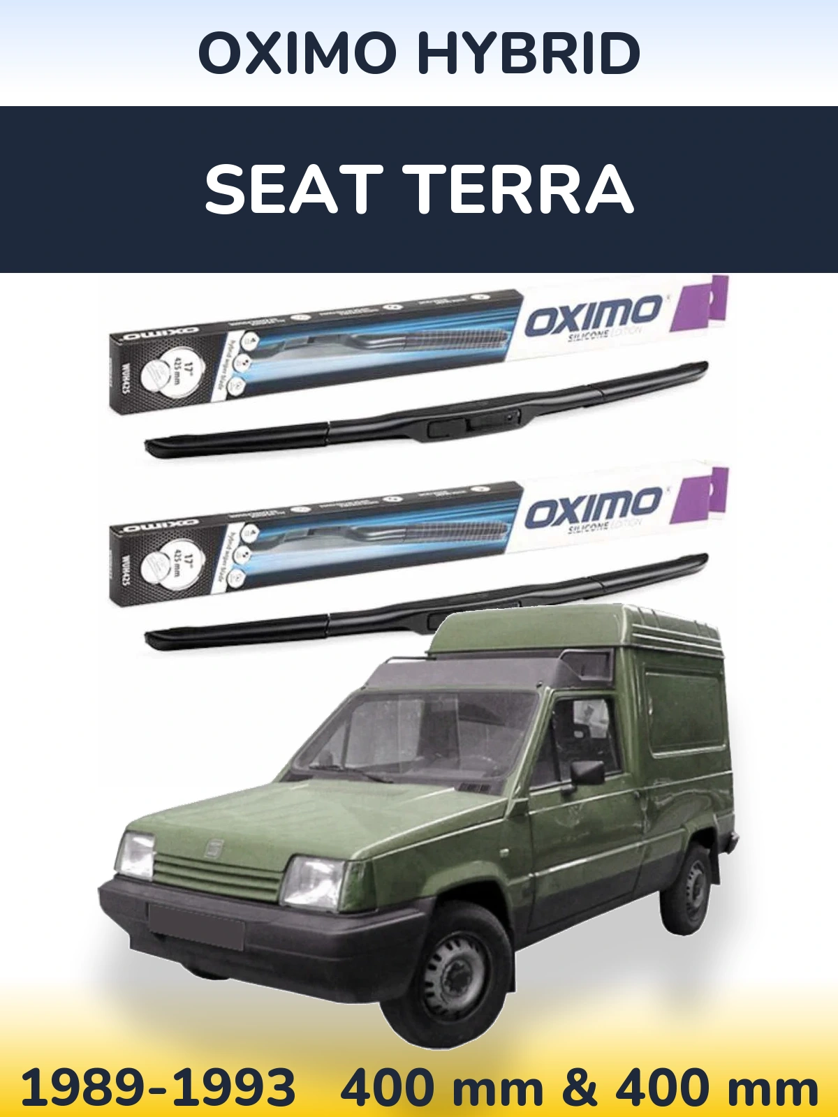 Комплект передніх щіток Oximo Hybrid 400 & 400 мм для SEAT Terra 1989-1993
