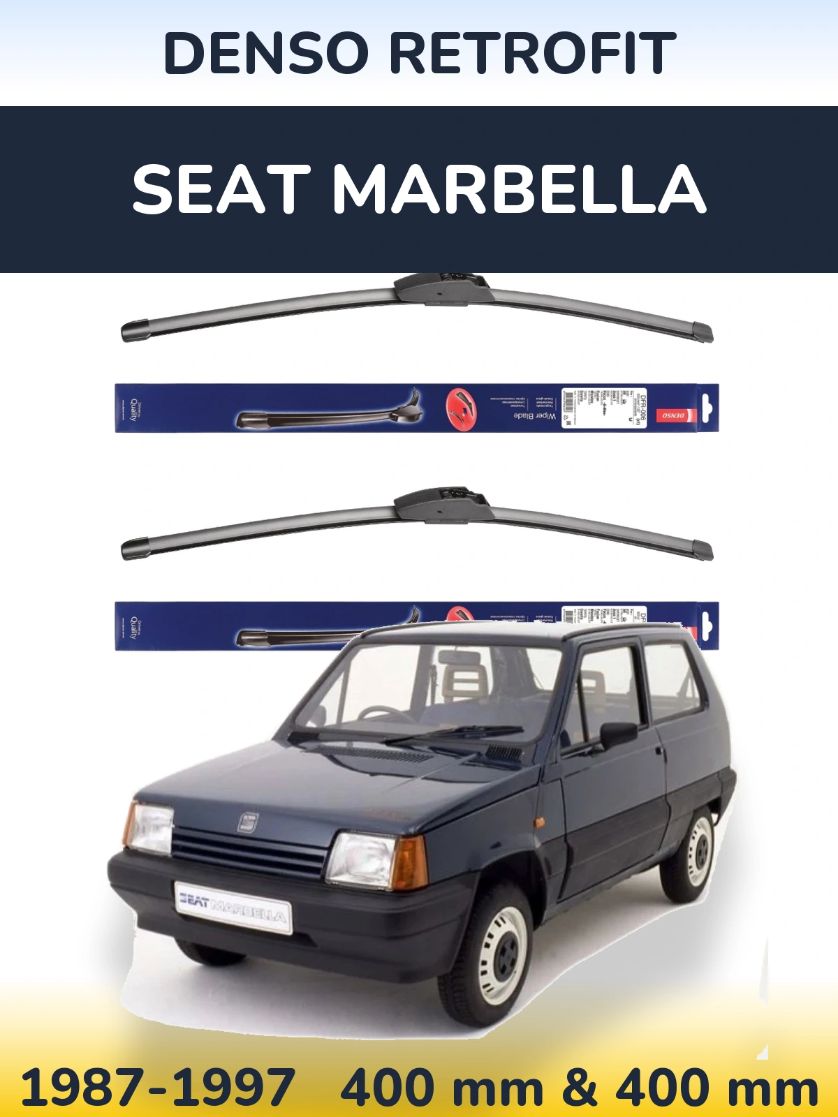 Комплект передних дворников Denso Retrofit 400 & 400 мм для SEAT Marbella 1987-1997
