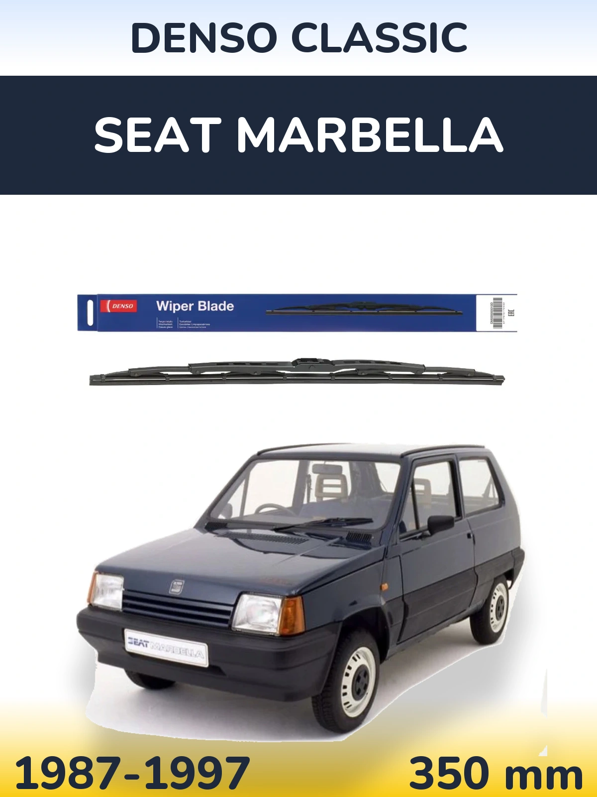 Rear wiper blade Denso Classic 350 mm for SEAT Marbella 1987-1997