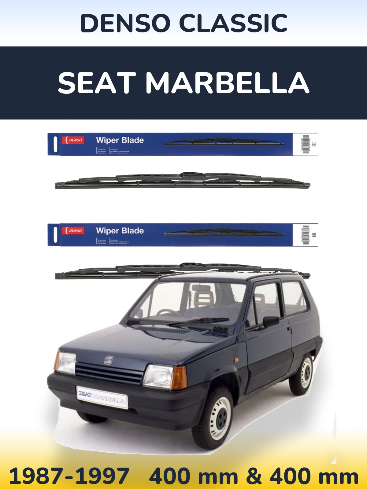 Комплект передніх щіток Denso Classic 400 & 400 мм для SEAT Marbella 1987-1997