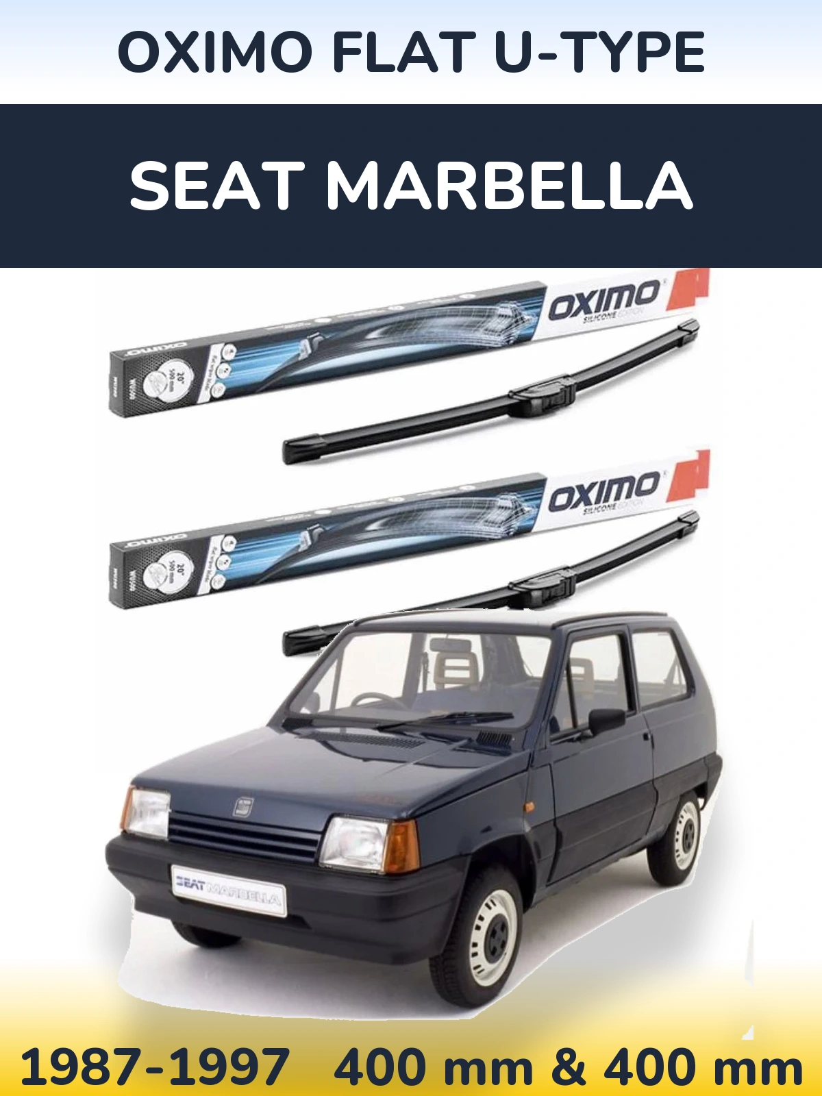 Комплект передніх щіток Oximo Flat U-type 400 & 400 мм для SEAT Marbella 1987-1997