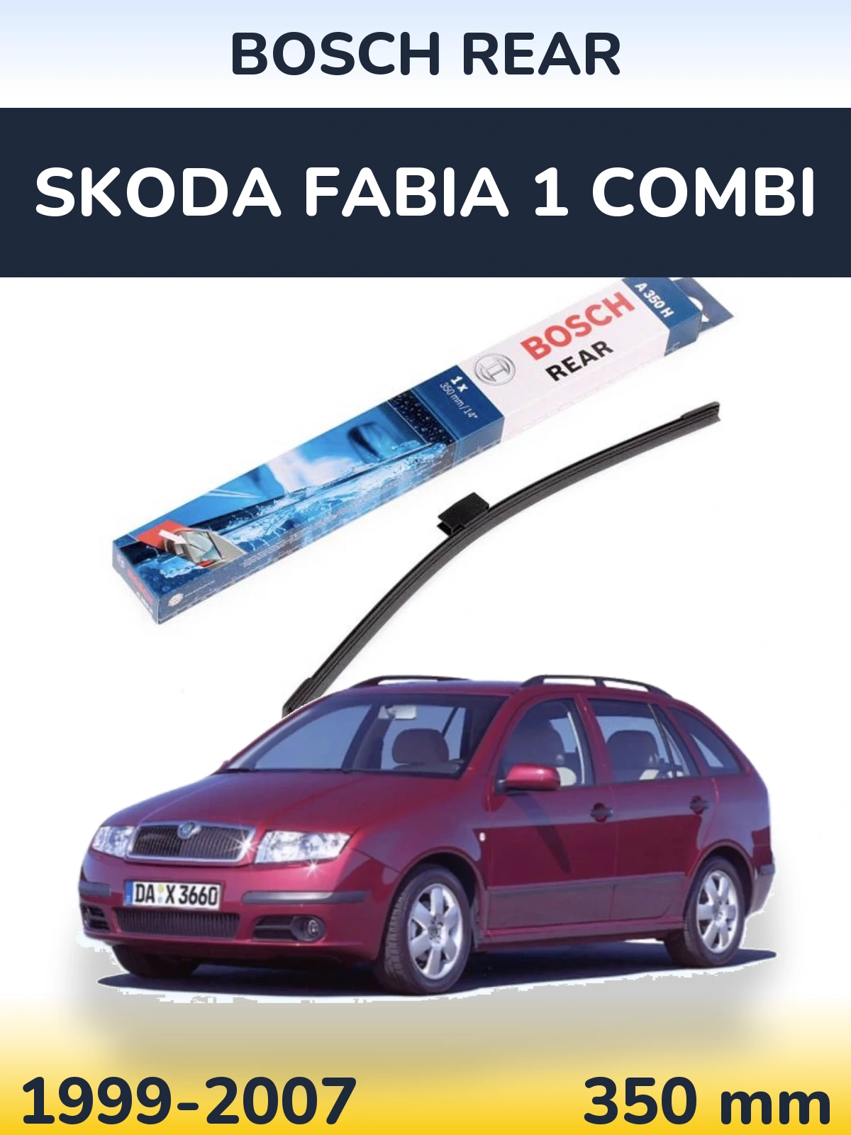 Задний дворник BOSCH Rear 350 мм для Skoda Fabia 1 Combi 1999-2007