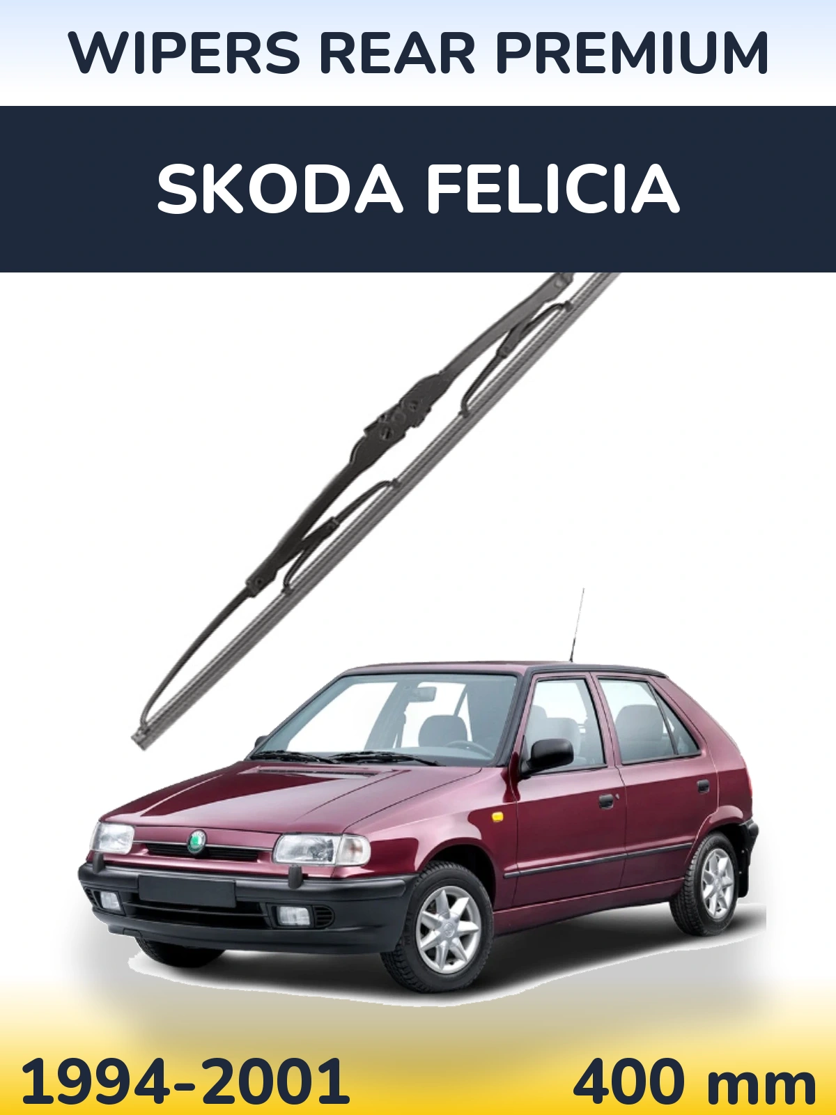 Rear wiper blade WIPERS REAR PREMIUM 400 mm for Skoda Felicia 1994-2001
