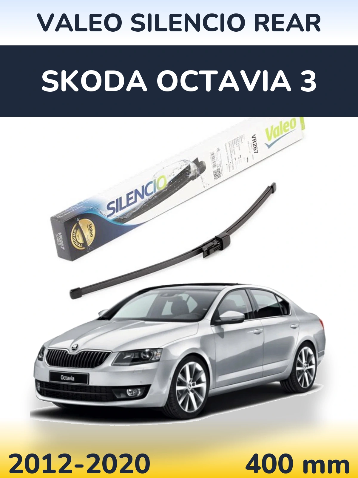 Rear wiper blade Valeo Silencio Rear 400 mm for Skoda Octavia 3 2012-2020
