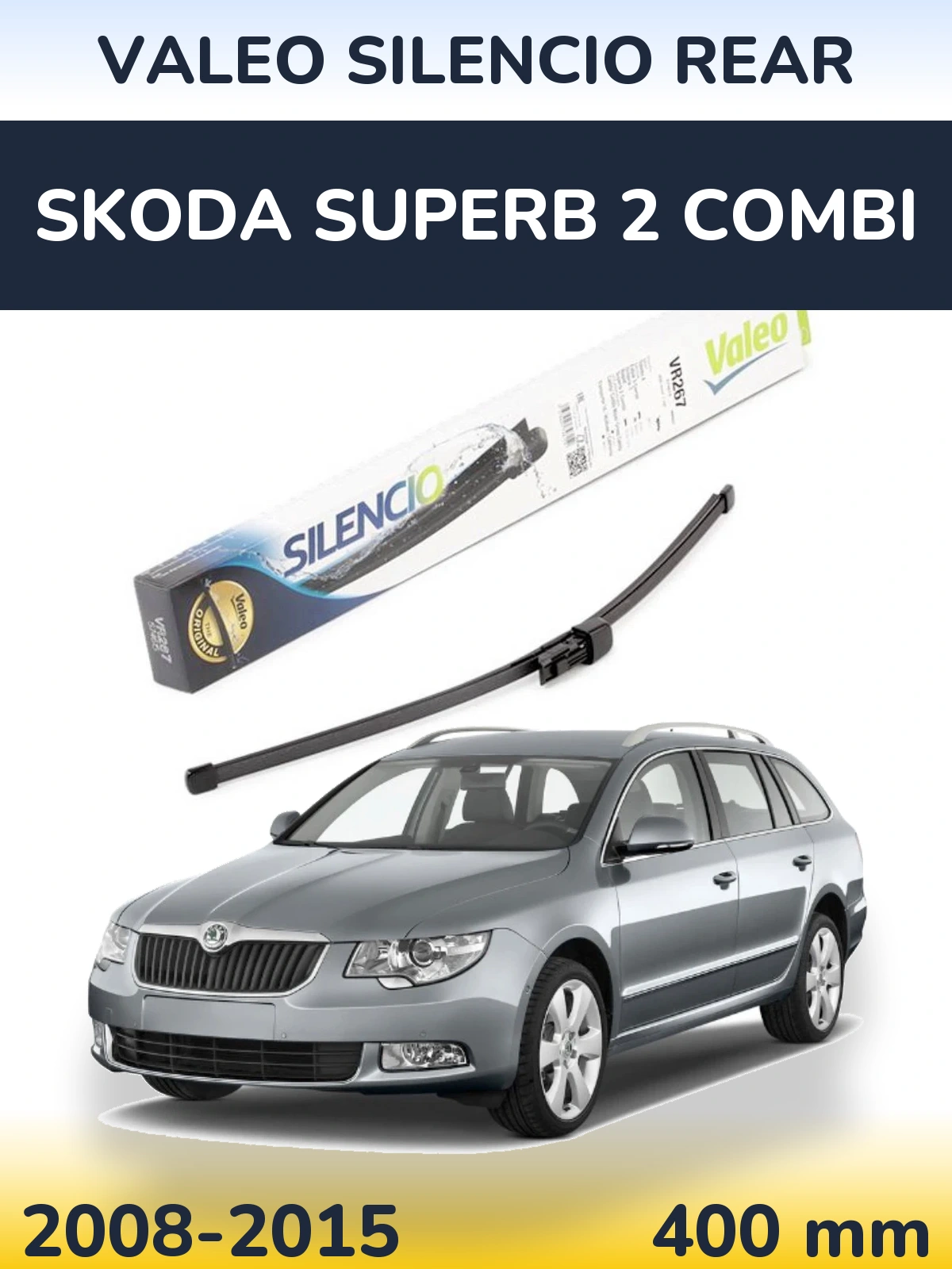 Задний дворник Valeo Silencio Rear 400 мм для Skoda Superb 2 Combi 2008-2015