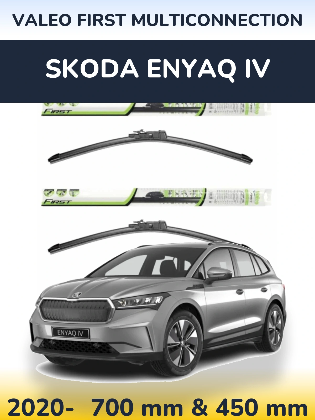 Komplet przednich wycieraczek Valeo First MultiConnection 700 & 450 mm do Skoda Enyaq iV 2020-2026